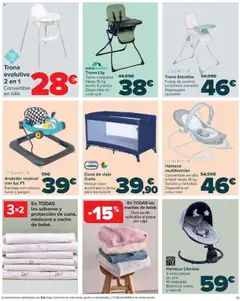 Carrefour - Bebe │ válido desde el 27.08.2025 | Página: 19 | Productos: Reposapiés, Bandeja, Silla, Cuna