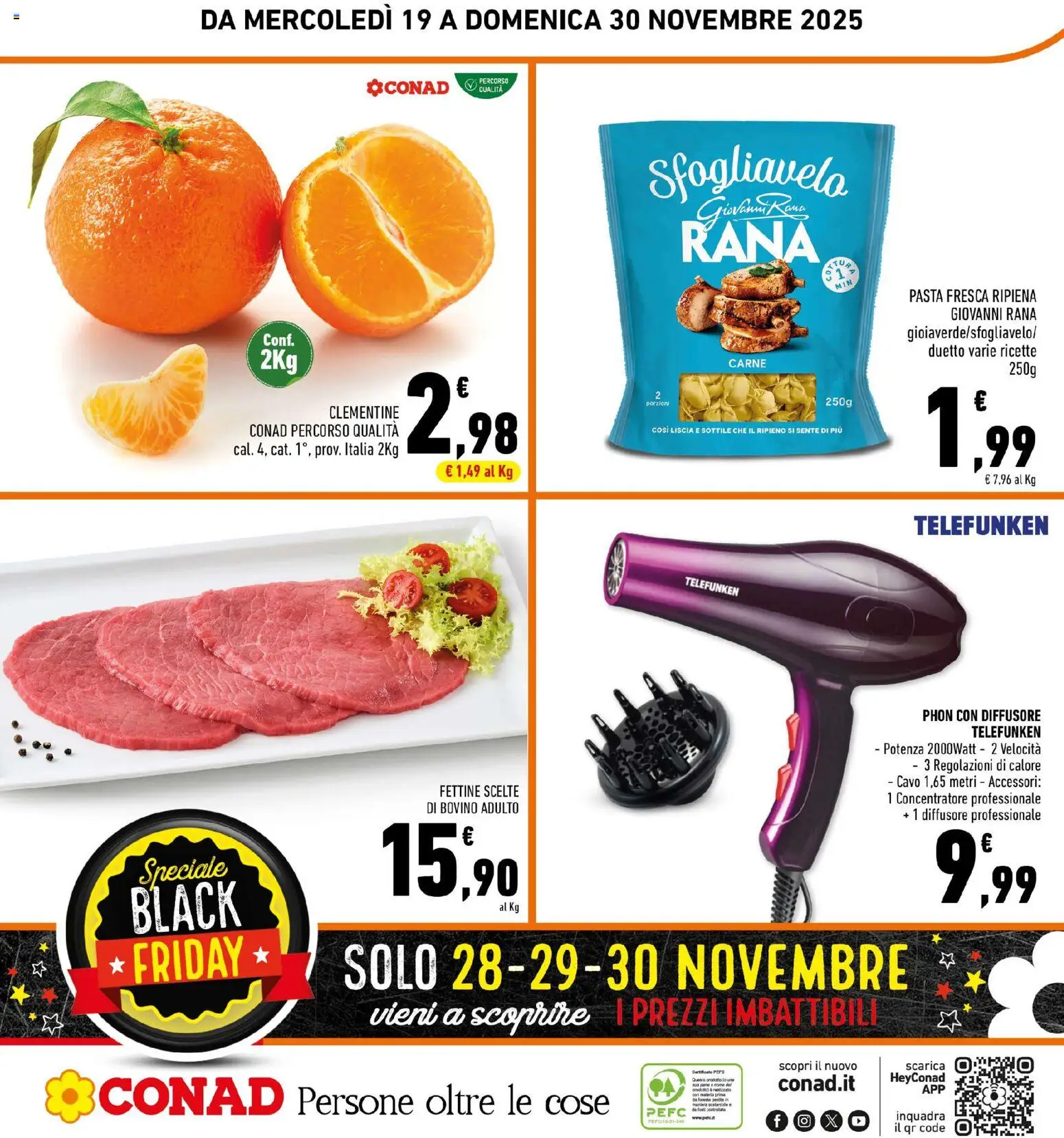 Volantino Conad del 19.11.2025 | Pagina: 32 | Prodotti: Bovino, Pane, Pasta, Cavo