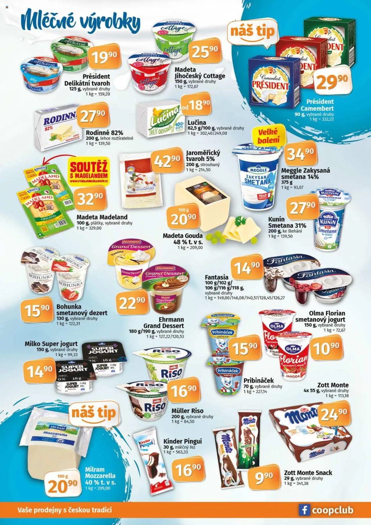 Coop leták - Tuty od 04.06.2025 | Strana: 4 | Produkty: Gouda, Jogurt, Tvaroh, Kinder