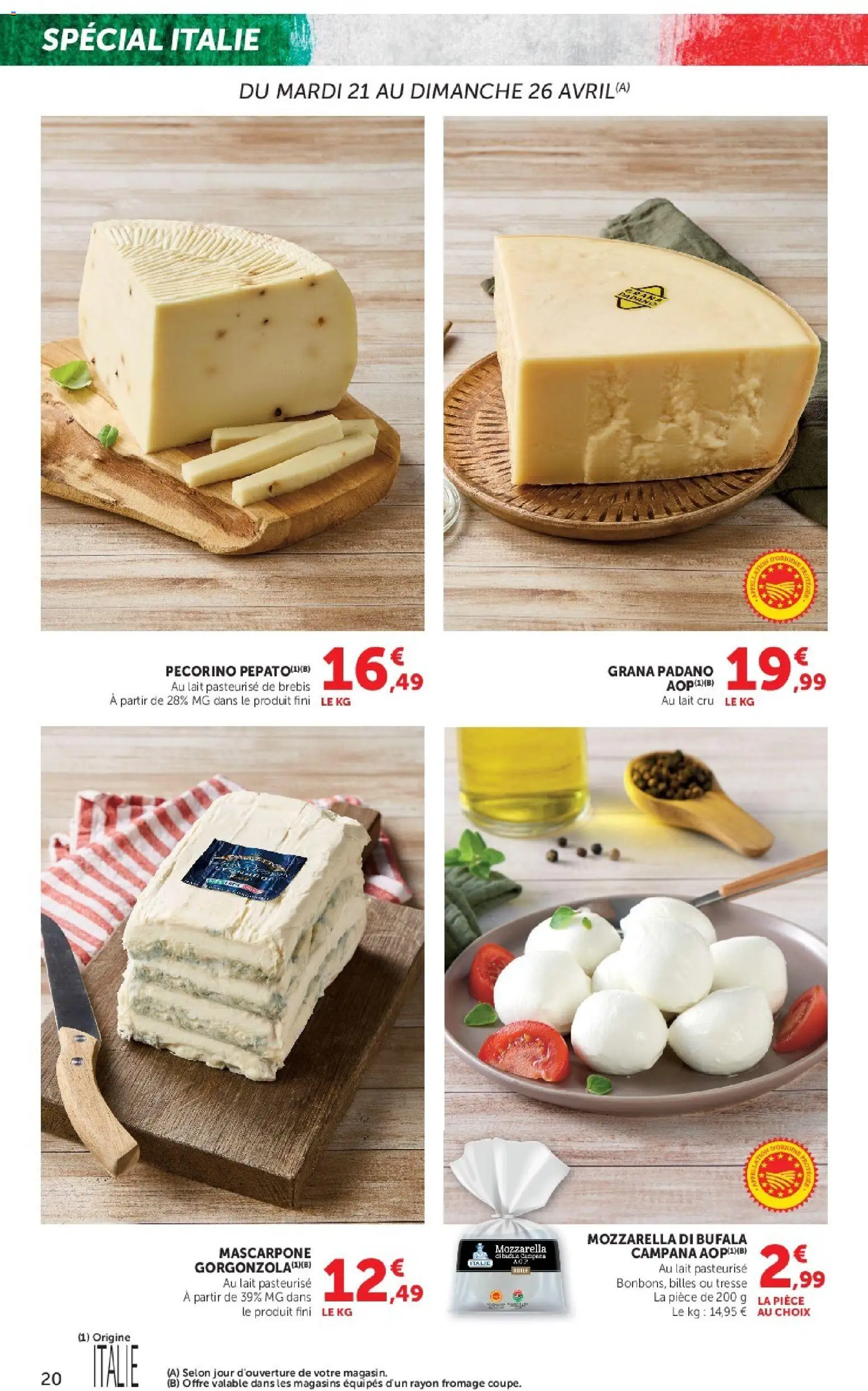 {H1} | Page: 20 | Produits: Mozzarella, Lait, Fromage, Mascarpone