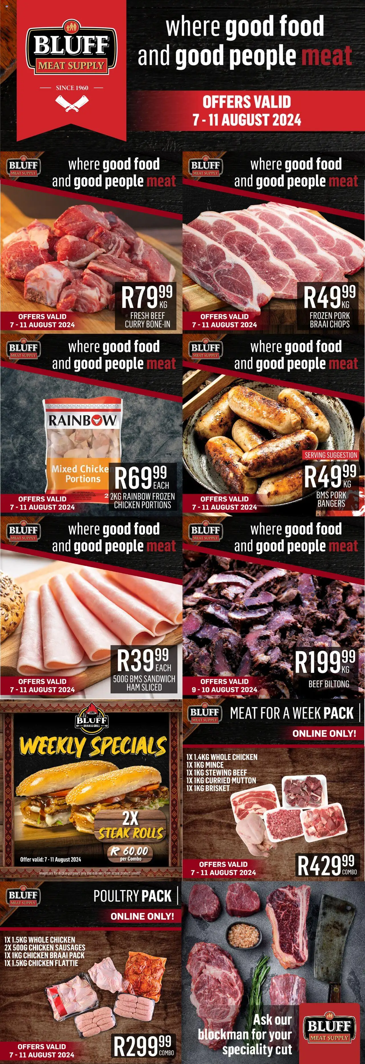 Bluff Meat Supply - Weekly Specials │ valid from 07.08.2024 | Page: 1 | Products: Grill, Steak, Pork, Beef