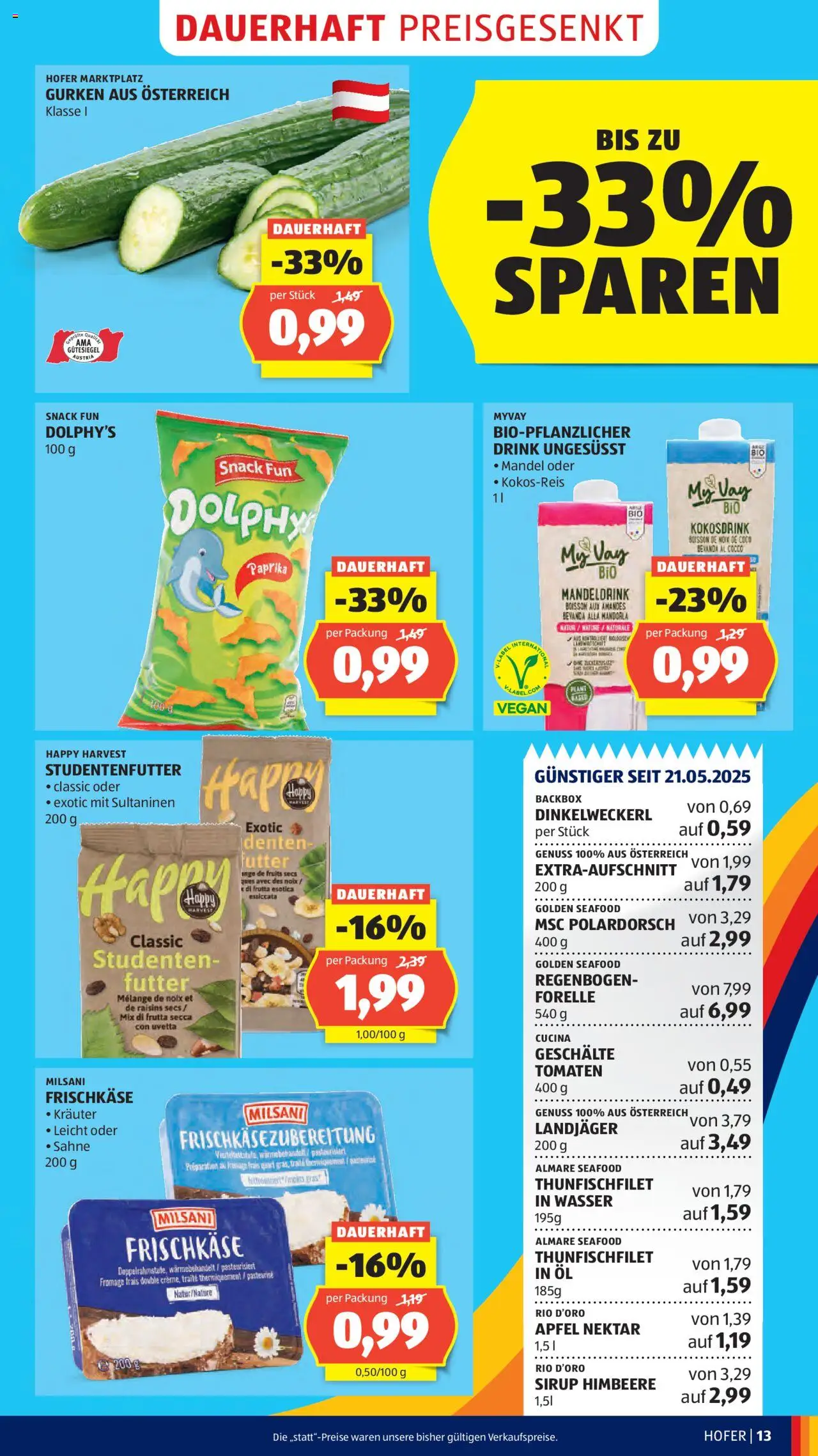 Hofer Flugblatt gültig ab 04.07.2025 | Seite: 15 | Produkte: Gurken, Wasser, Öl, Äpfel