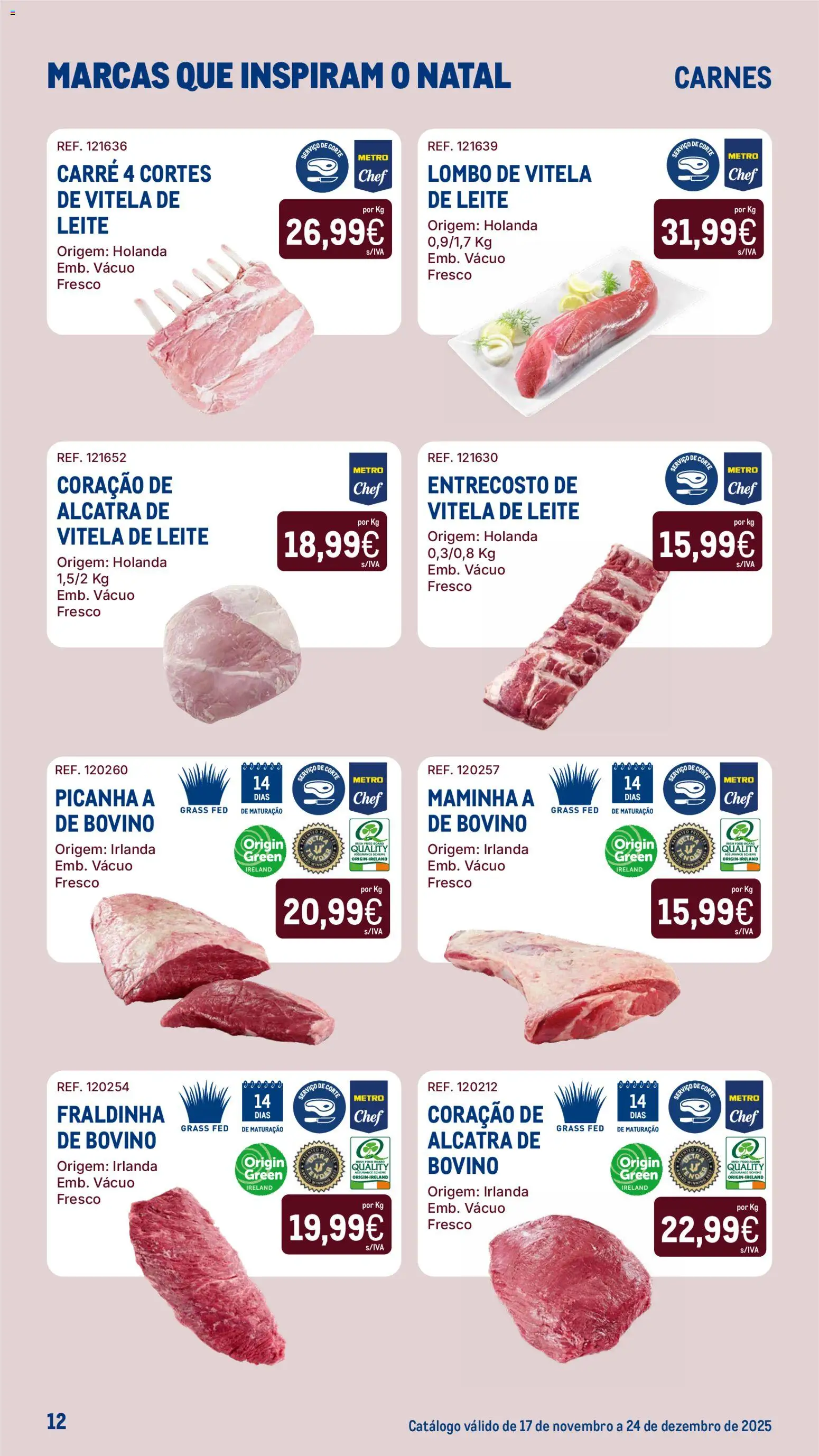 Makro Marcas que Inspiram o Natal │ válido de 17.11.2025 | Página: 12 | Produtos: Vitela, Leite, Lombo