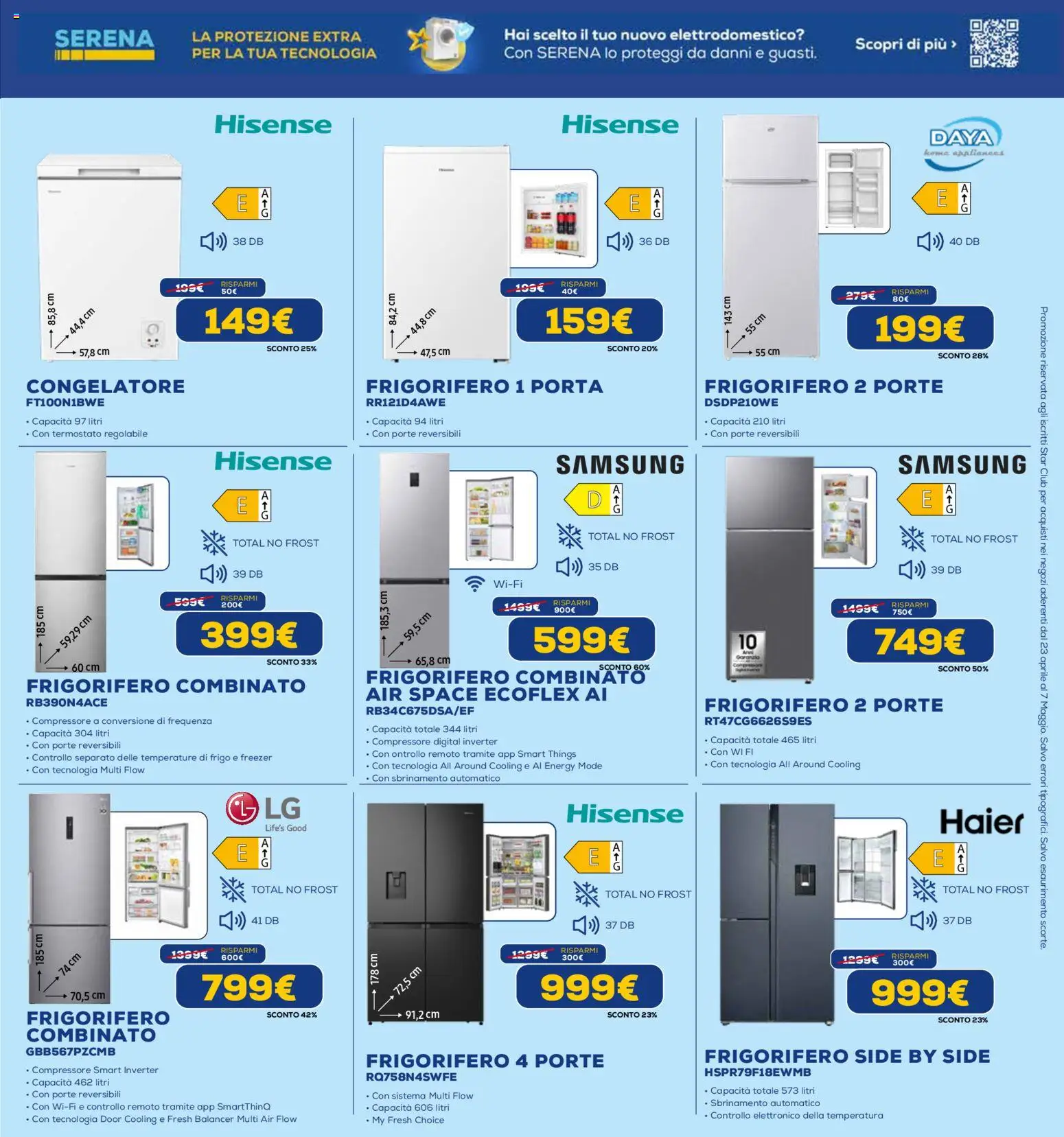 Volantino Euronics del 23.04.2026 | Pagina: 24 | Prodotti: Compressore, Freezer, Frigorifero, Congelatore