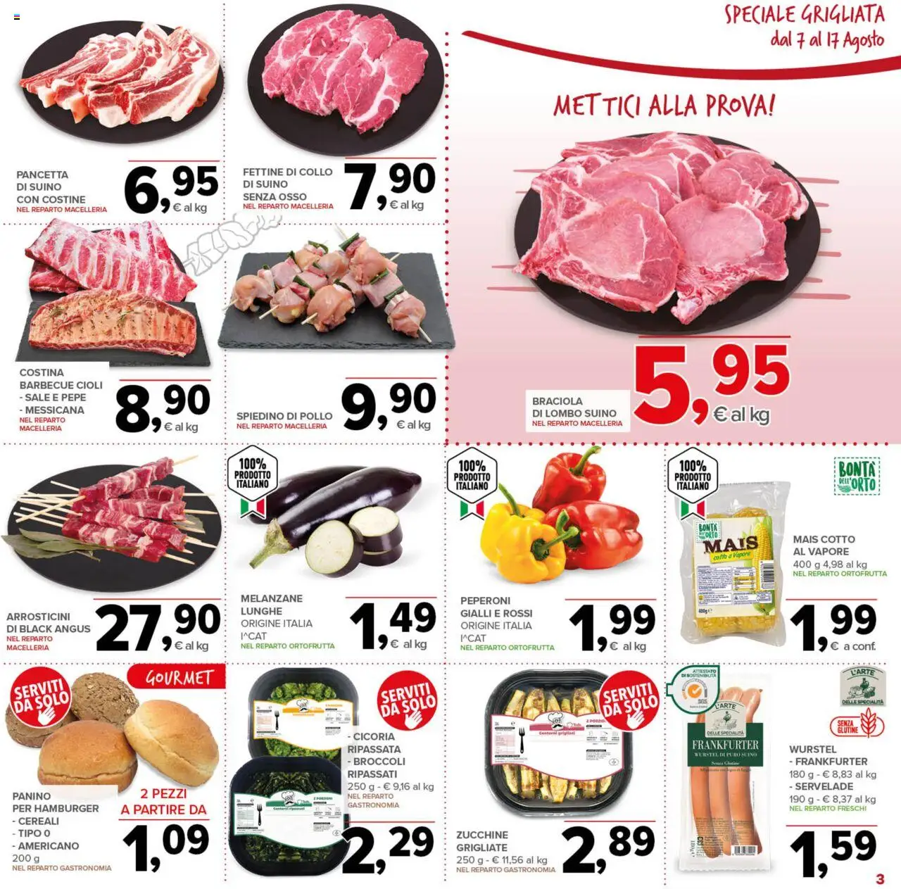 Volantino Todis del 07.08.2025 | Pagina: 3 | Prodotti: Peperoni, Barbecue, Wurstel, Hamburger