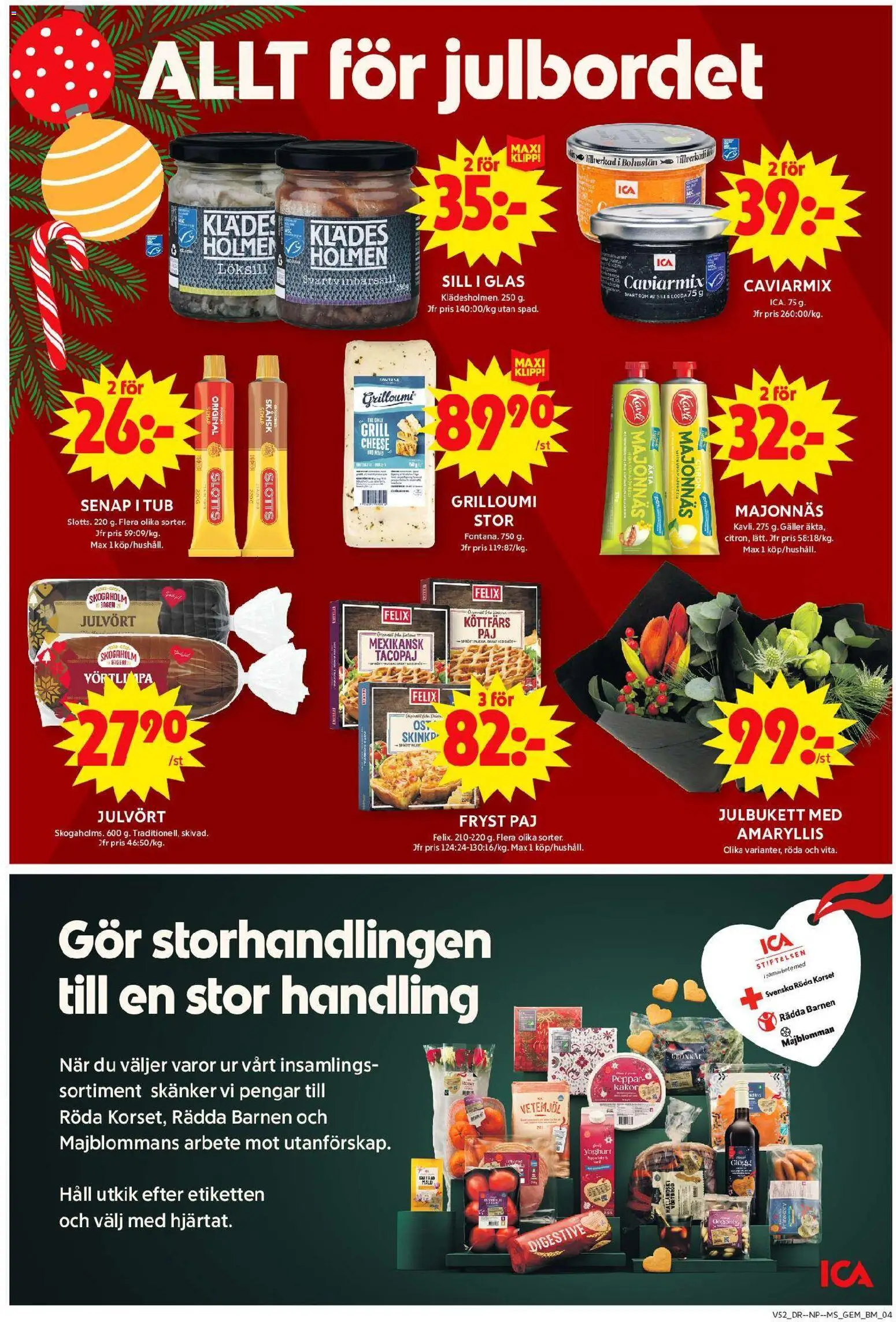 ICA Maxi reklamblad aktuell från 22.12.2025 | Sida: 4 | Produkter: Löksill, Paj, Sill, Häll