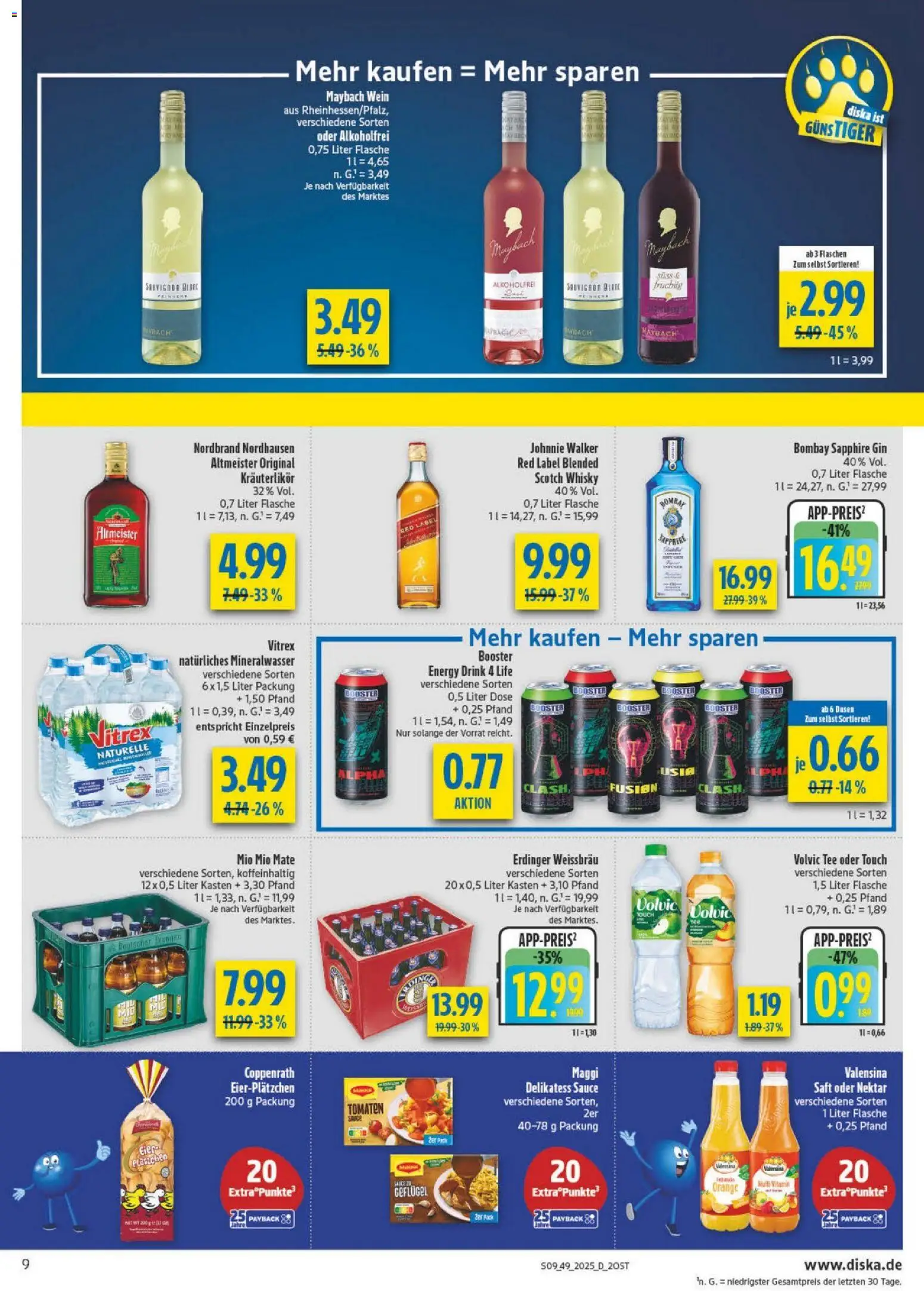 Diska - Diska Angebote Sachsen-Thüringen KW49 – gültig ab 01.12.2025 | Seite: 9 | Produkte: Whisky, Maggi, Tomaten, Tee