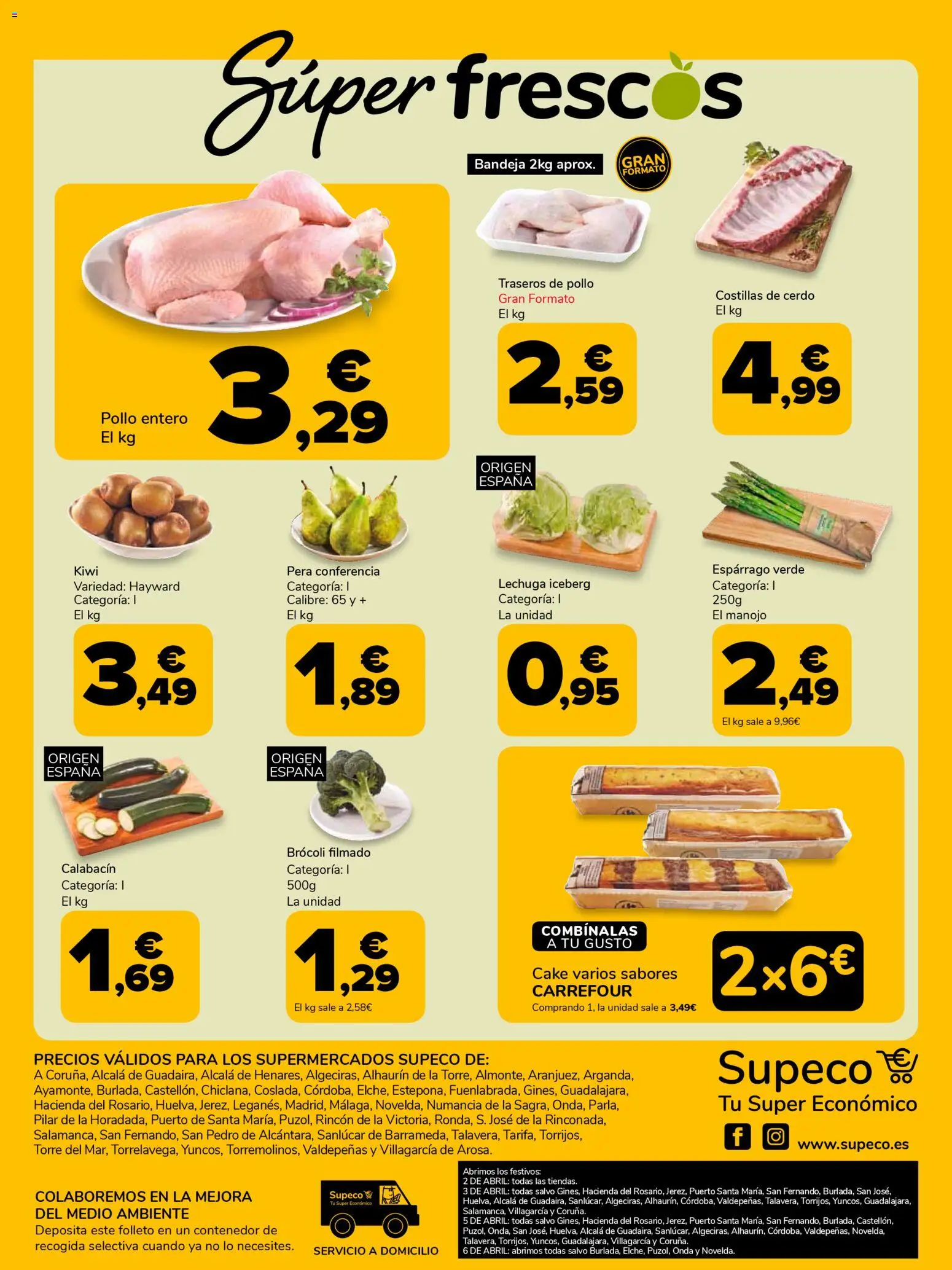 Supeco folleto │ válido desde el 31.03.2026 | Página: 8 | Productos: Calabacín, Cerdo, Kiwi, Bandeja