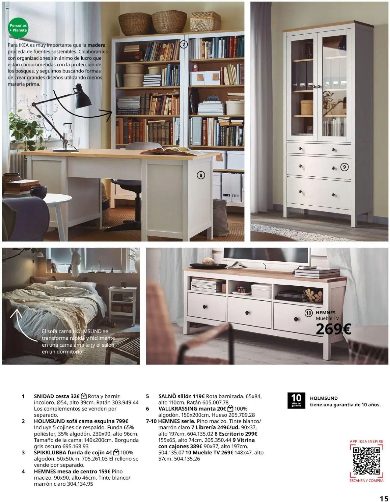 Catálogo IKEA Salones │ válido desde el 17.02.2025 | Página: 15 | Productos: Funda, Funda de cojín, Cama, Sofá