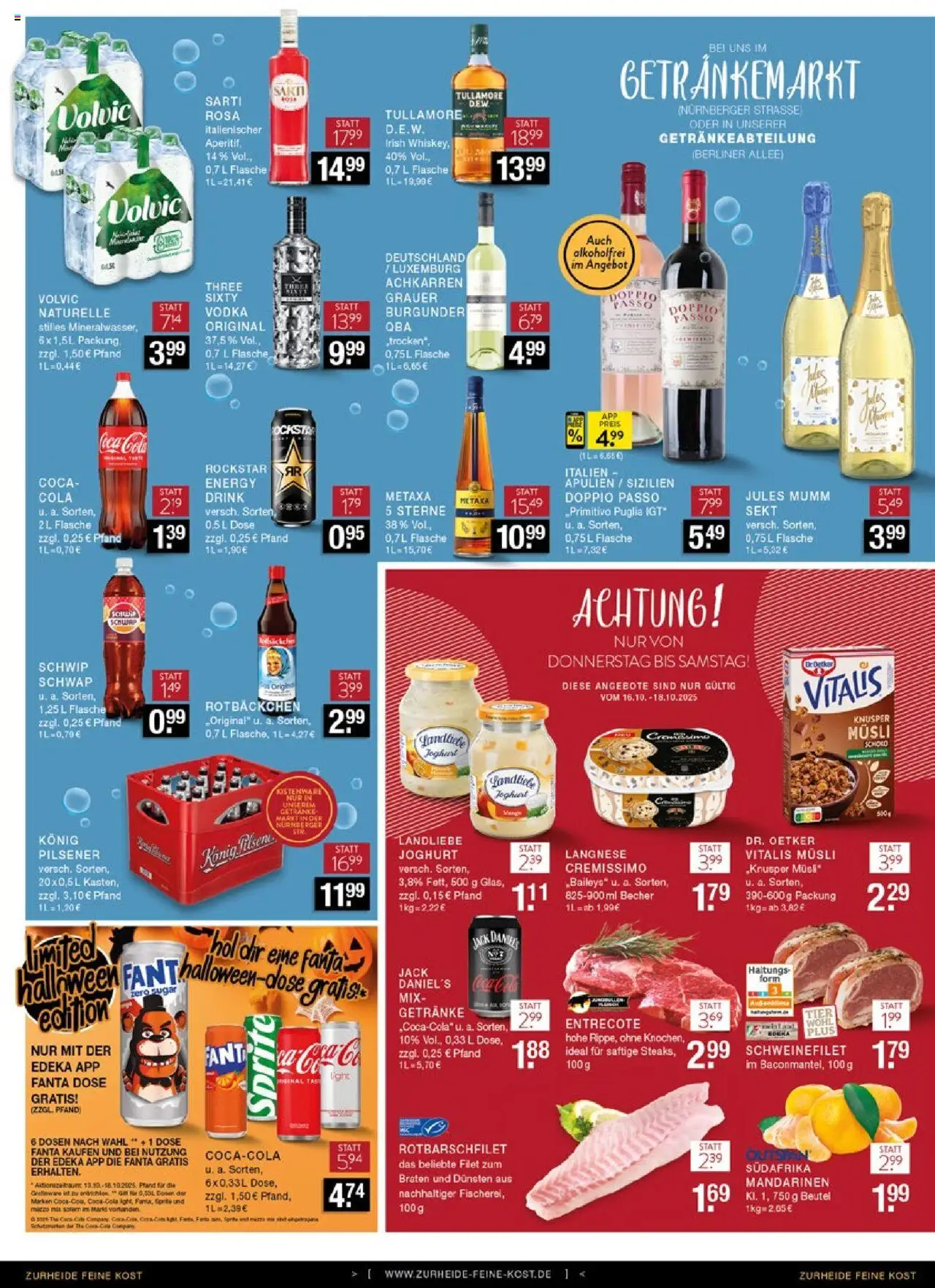 Edeka Zurheide Prospekt 	 – gültig ab 13.10.2025 | Seite: 10 | Produkte: Entrecote, Jules mumm, Schweinefilet, Doppio Passo