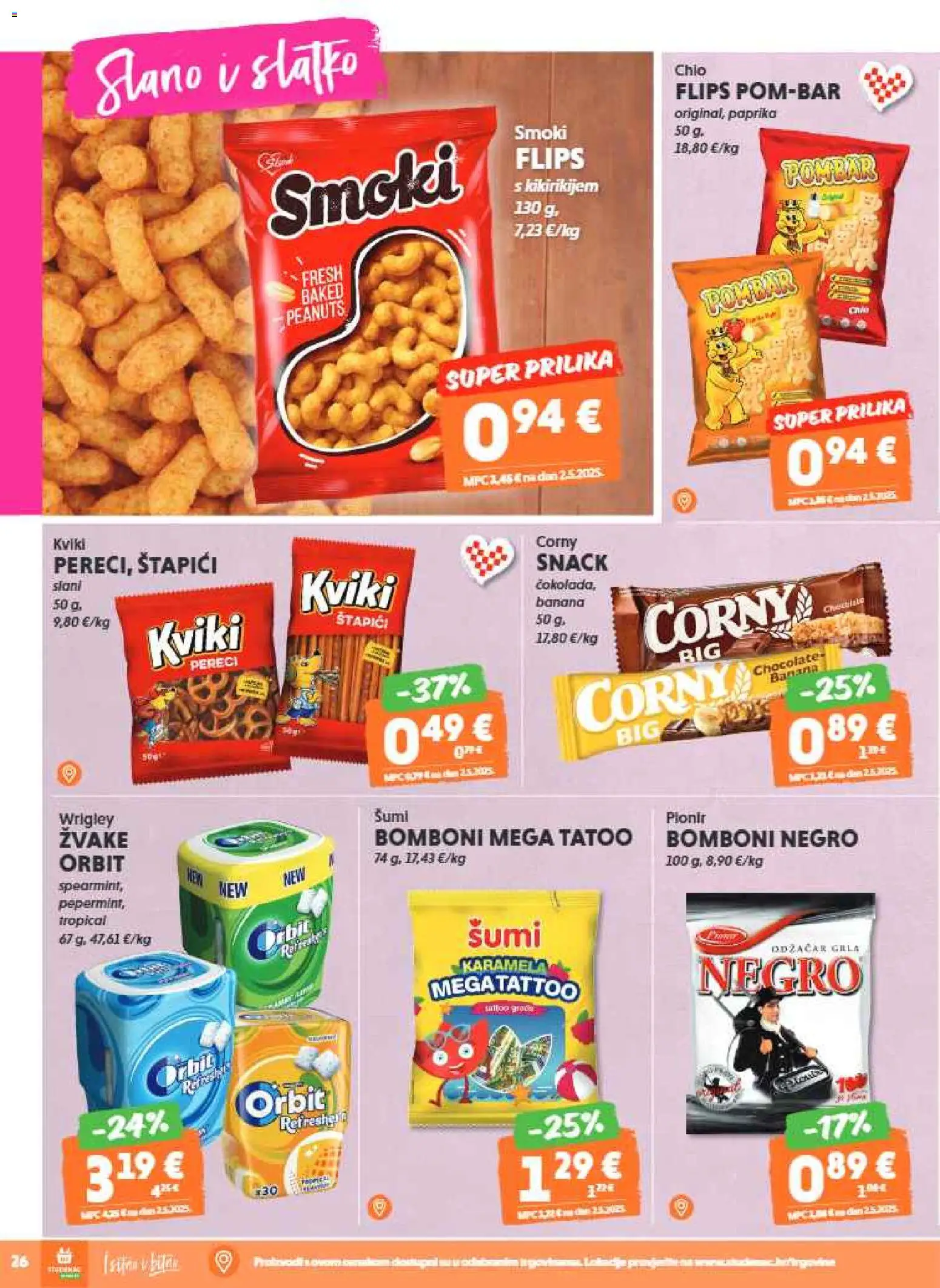 Studenac katalog | vrijedi od 25.03.2026 | Stranica: 26 | Proizvodi: Flips, Paprika, Štapići, Pereci