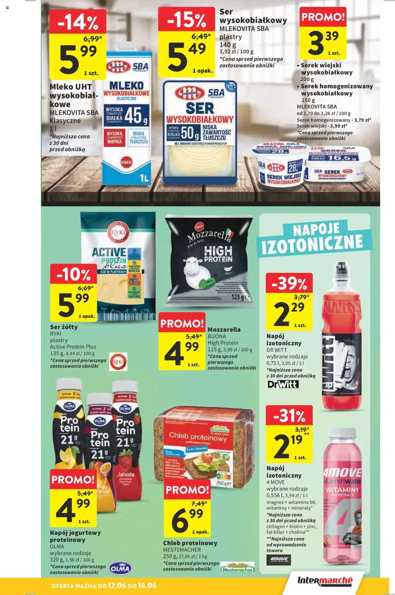 Intermarche Gazetka od 12.06.2025 | Strona: 33 | Produkty: Ser żółty, Serek homogenizowany, Serek wiejski, Mleko