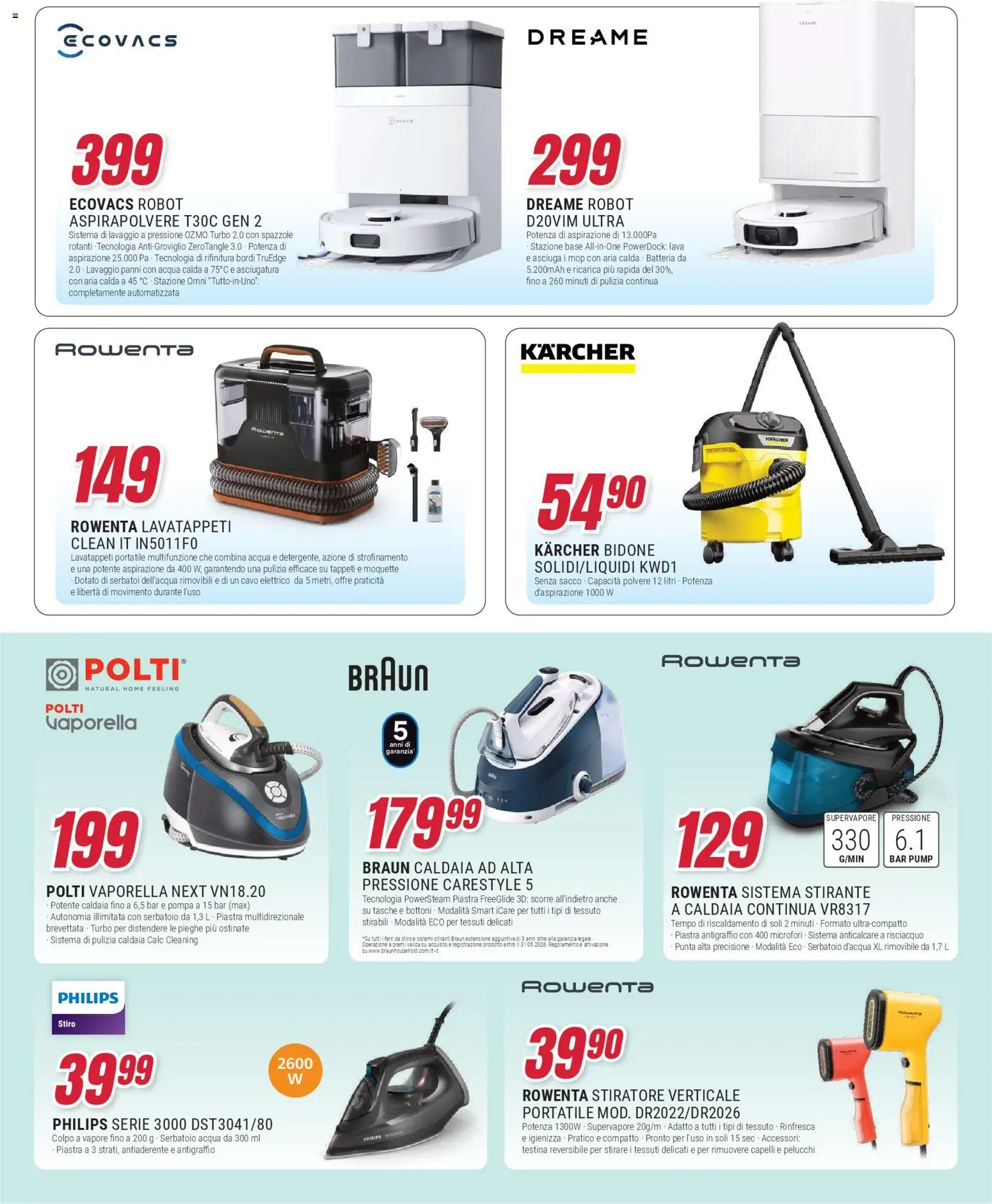 Volantino Trony del 09.04.2026 | Pagina: 23 | Prodotti: Acqua, Cavo, Robot, Batteria