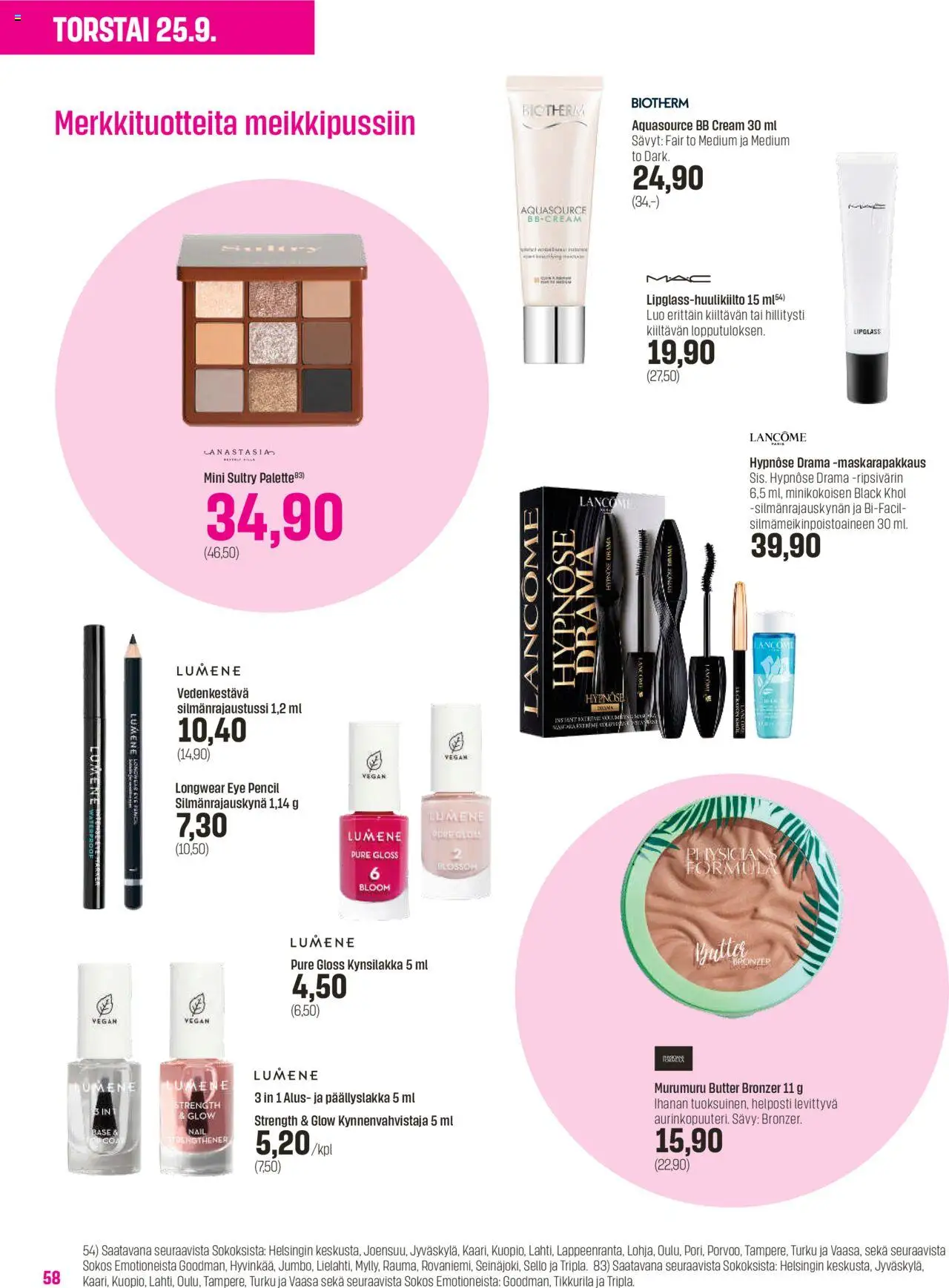 Sokos - 3+1 kuvasto 2025 – voimassa 24.09.2025 alkaen | Sivu: 58 | Tuotteet: BB cream, Kynsilakka, Bronzer