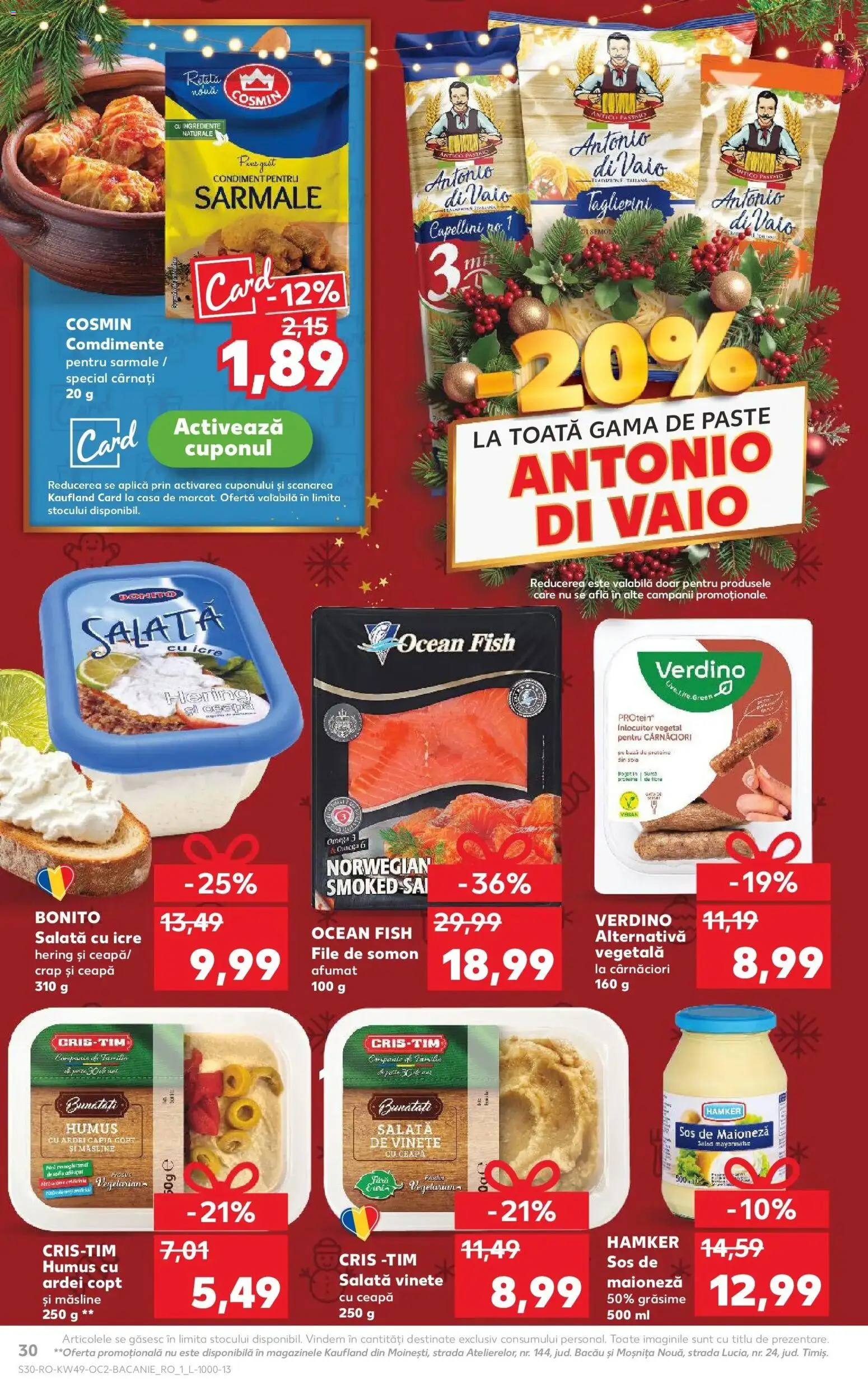Noul catalog Kaufland – valabil de la 03.12.2025 | Pagină: 30 | Produse: Măsline, Ceapă, Maioneză, Cârnați
