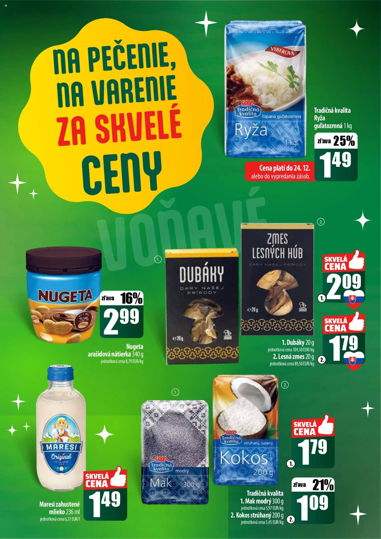 Nové COOP Jednota akcie – leták je platný od 22.12.2025 | Strana: 33 | Produkty: Mlieko, Ryža, Mak