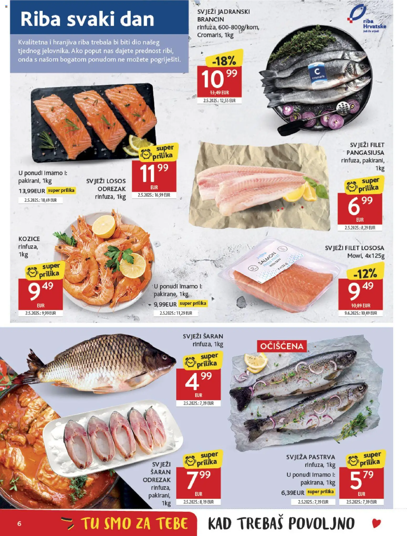 Konzum katalog | vrijedi od 04.03.2026 | Stranica: 6 | Proizvodi: Pastrva, Brancin, Losos, Kozice