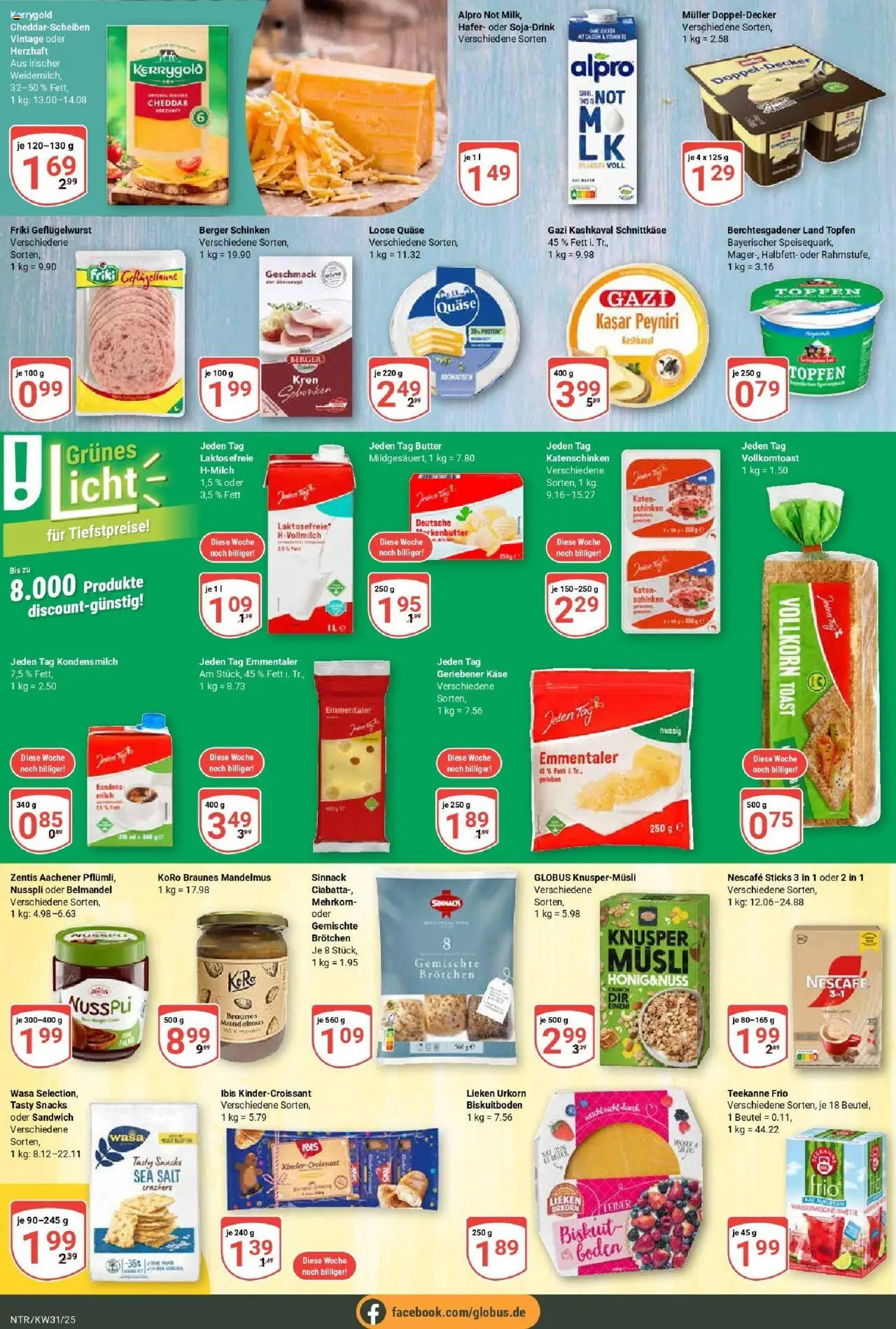 Globus prospekt Neutraubling	 - gültig ab dem 28.07.2025 | Seite: 13 | Produkte: Musli, Butter, Alpro, Teekanne