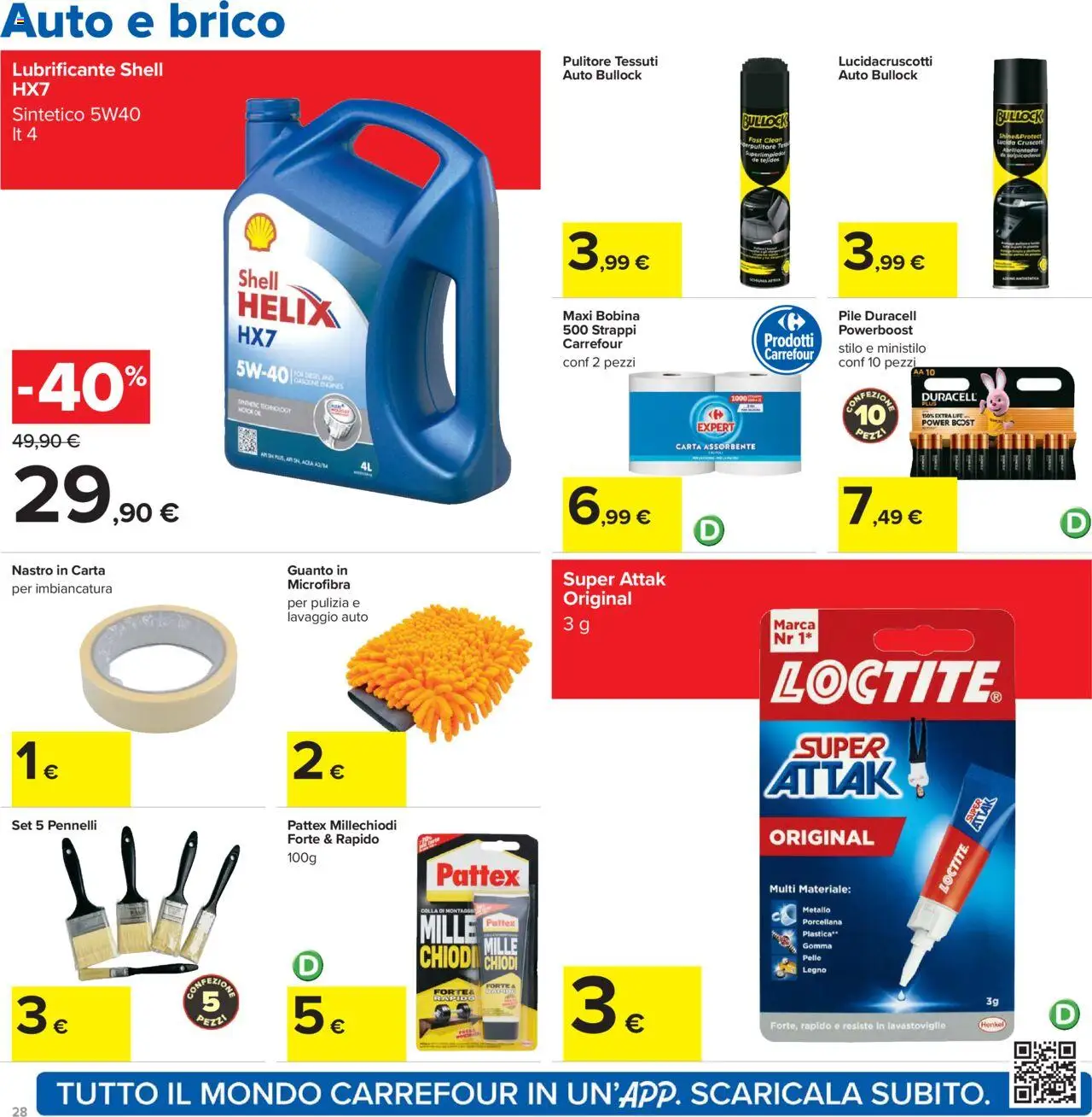 Volantino Carrefour del 21.08.2025 | Pagina: 28 | Prodotti: Pile, Lubrificante, Lavastoviglie, Chiodi