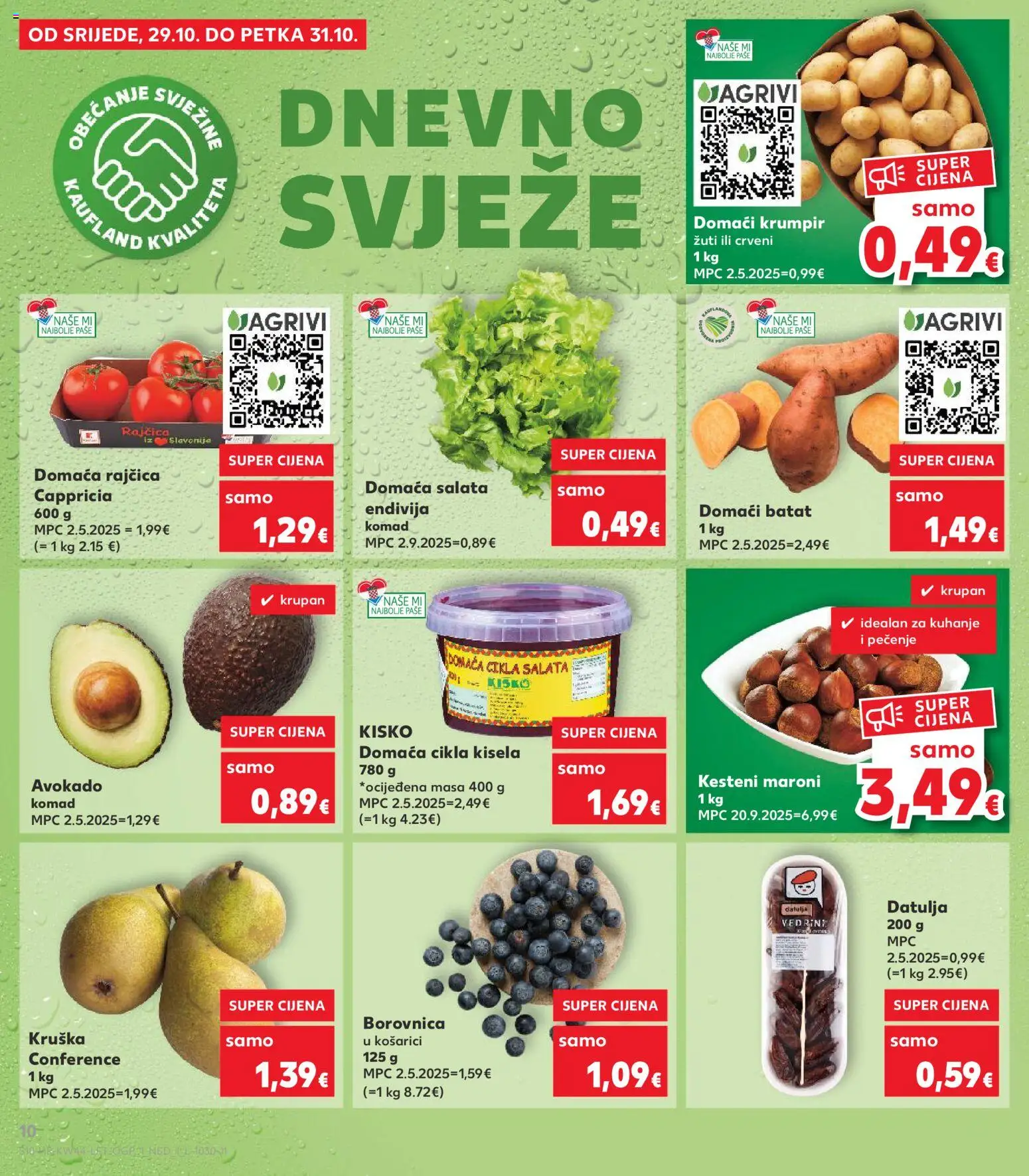 Kaufland katalog | vrijedi od 29.10.2025 | Stranica: 10 | Proizvodi: Krumpir, Cikla, Kruška, Datulja