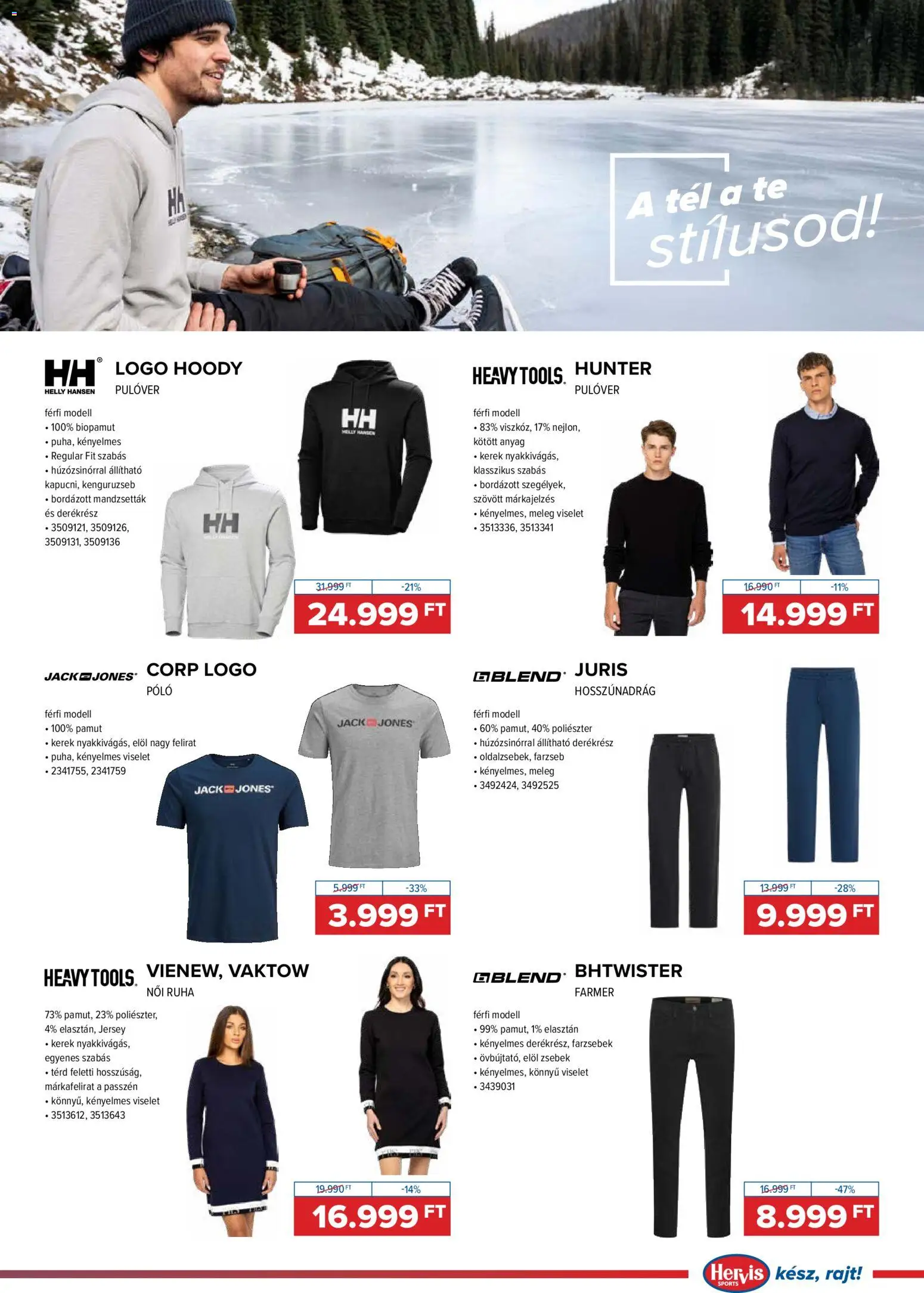 Hervis Sports akciós ujság - amely érvényes a következő dátumtól: 11.11.2025 | Oldal: 9 | Termékek: Farmer, Polc, Ruha, Pulóver