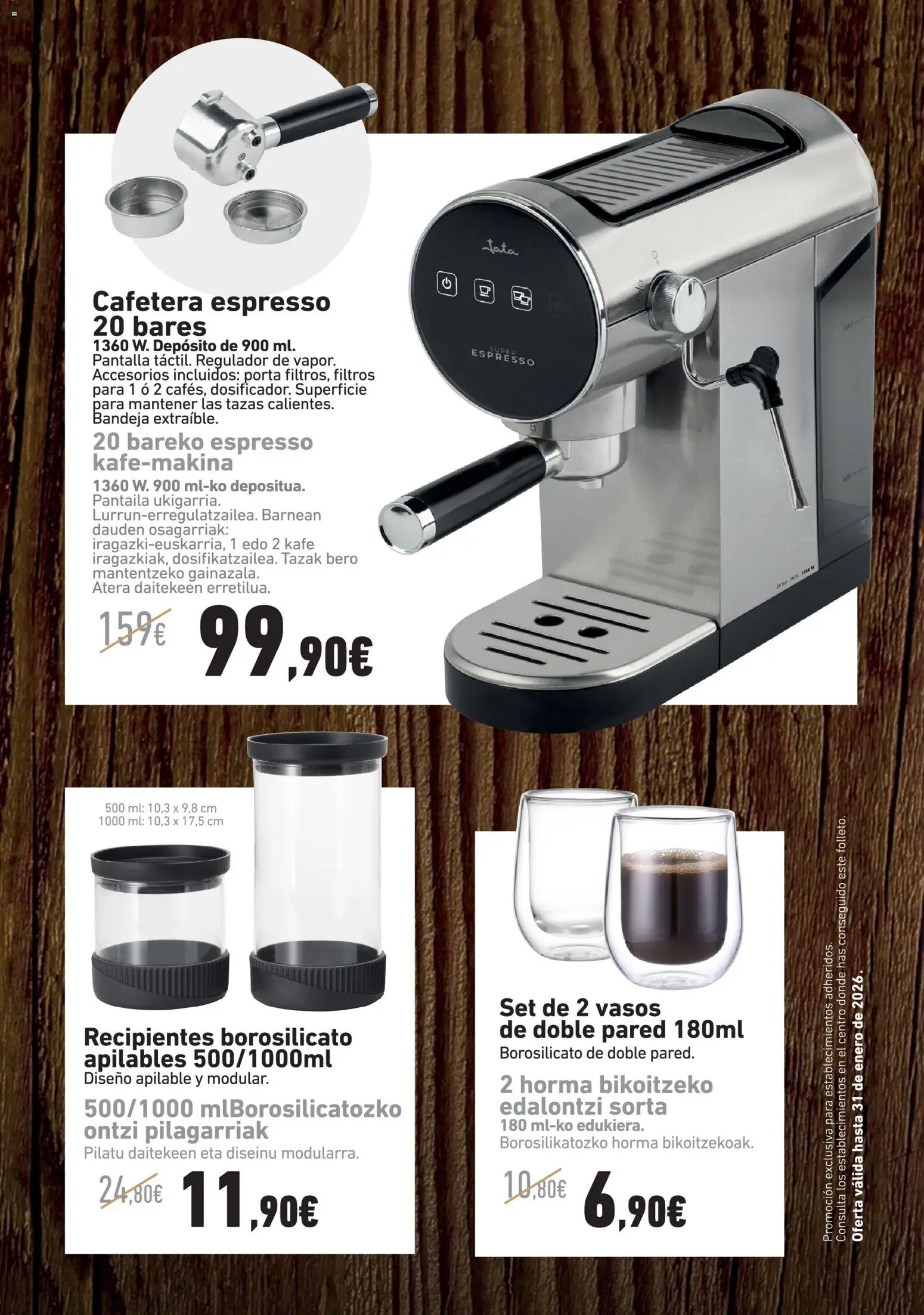 Eroski - Kafearen Txokoa │ válido desde el 06.11.2025 | Página: 4 | Productos: Vasos, Cafetera, Bandeja