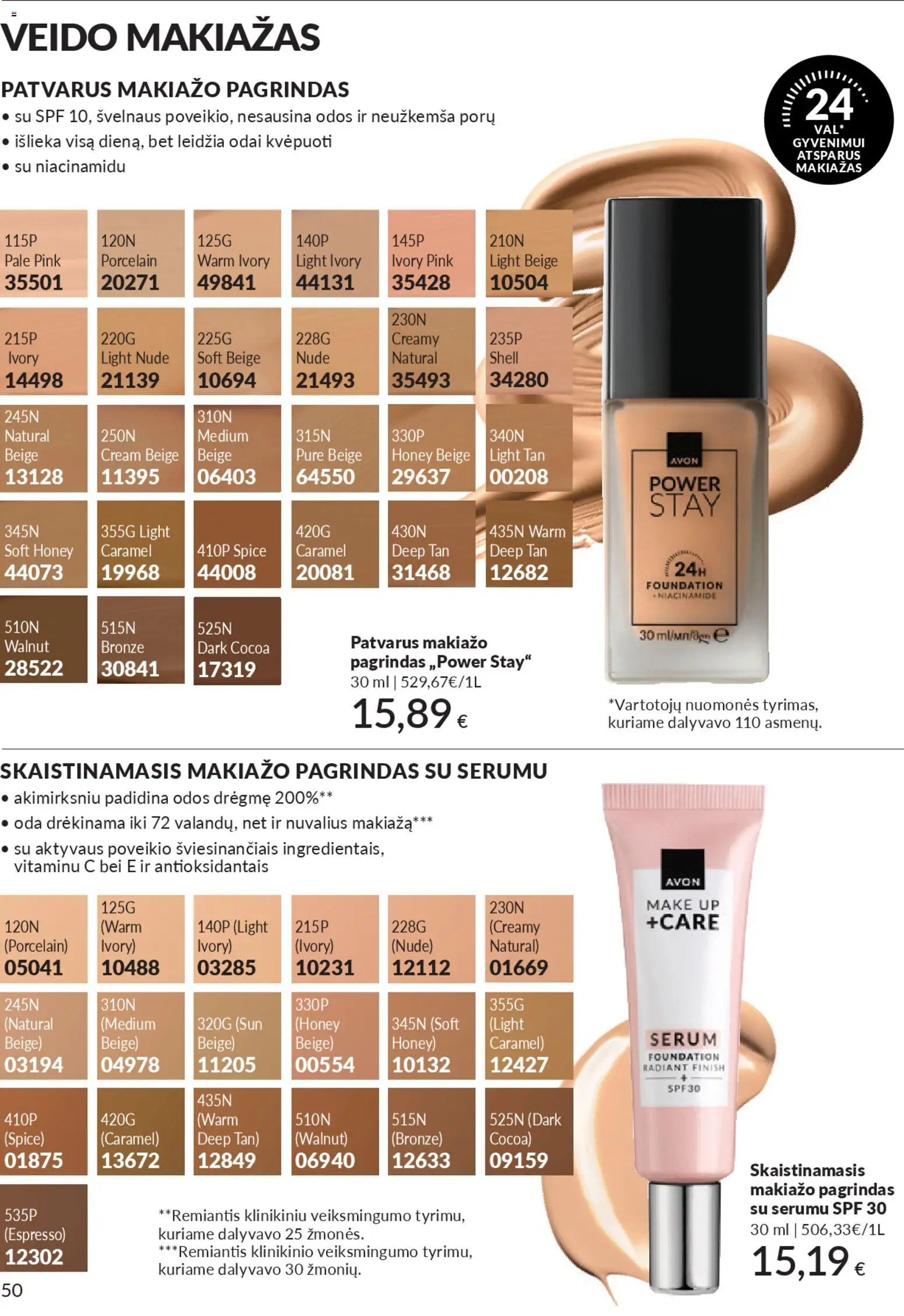 AVON akcijos nuo 01.01.2026 | Puslapis: 50 | Prekių: Makiažo pagrindas, Makiažas