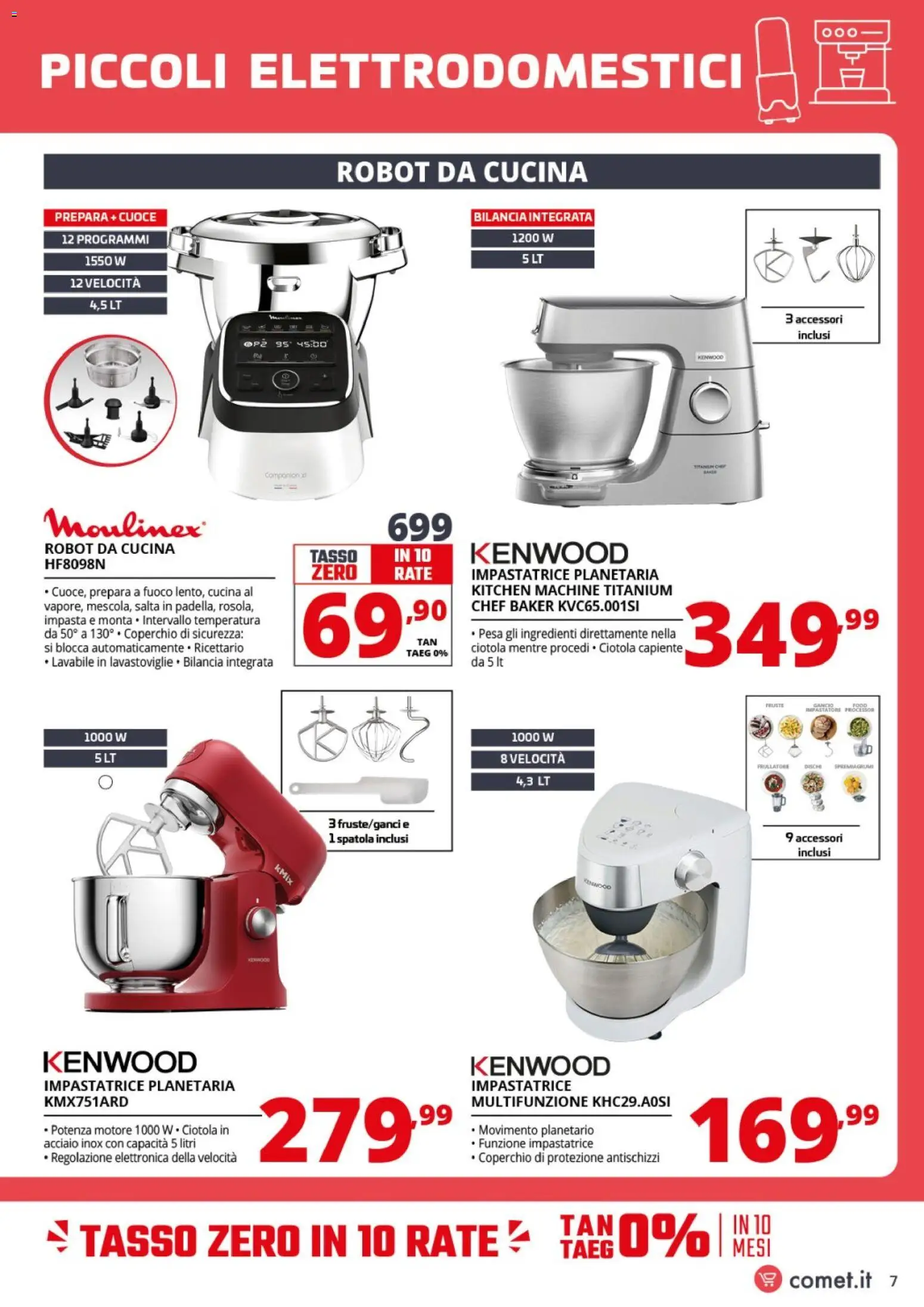 Volantino Comet del 24.04.2026 | Pagina: 7 | Prodotti: Spatola, Bilancia, Robot, Ciotola