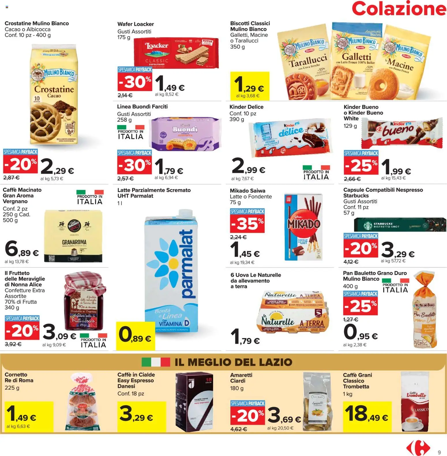 Volantino Carrefour del 02.03.2026 | Pagina: 9 | Prodotti: Uova, Panna, Frutta, Crostatine