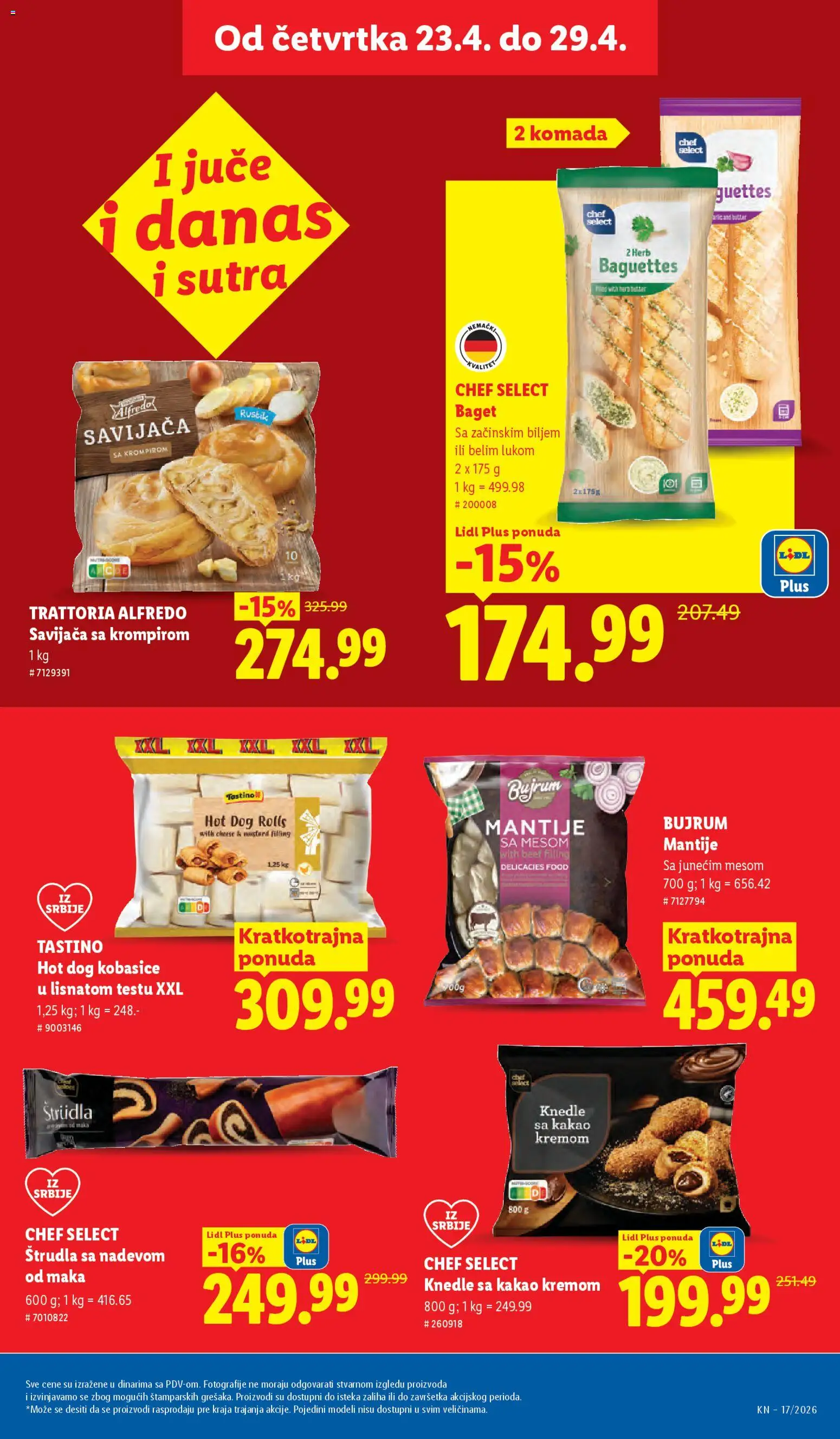 Lidl katalog - važi od 23.04.2026 | Strana: 27 | Proizvode: Baget, Štrudla, Hot dog, Knedle