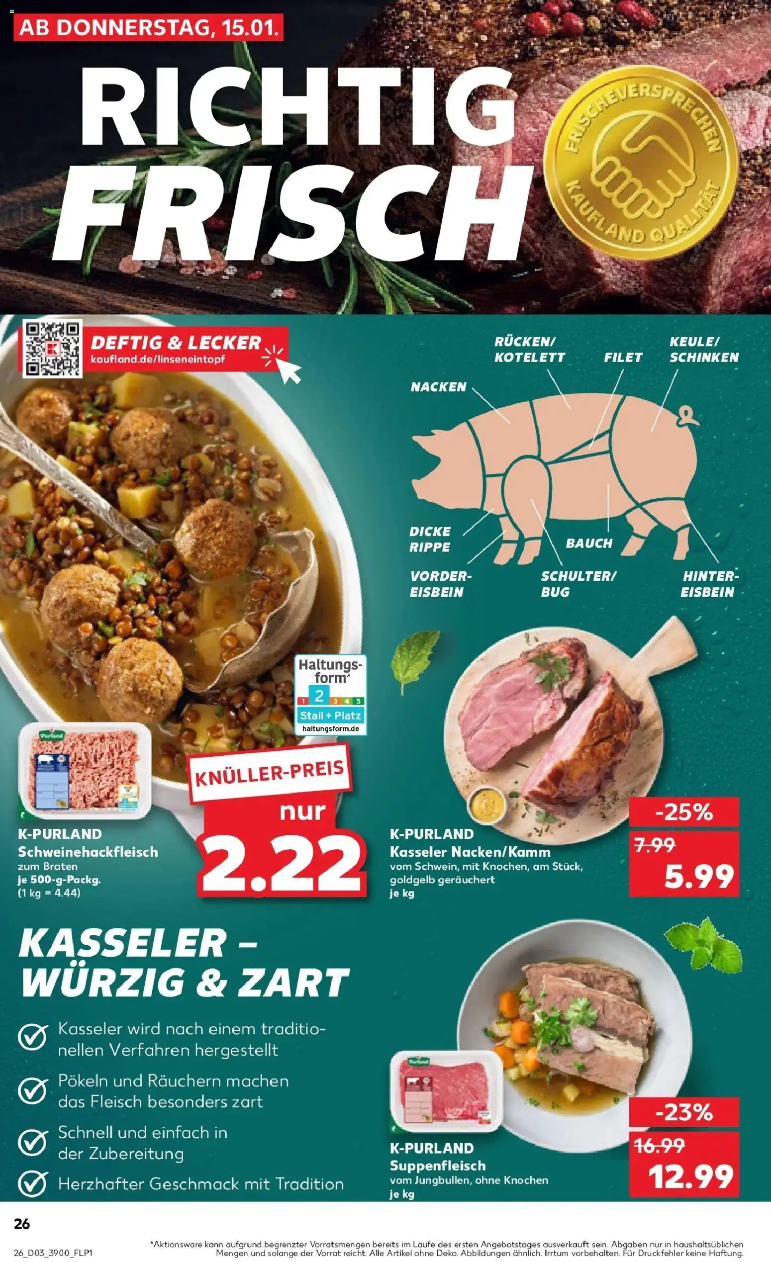 Kaufland prospekt Stade	 – gültig ab 15.01.2026 | Seite: 26 | Produkte: Suppenfleisch, Schinken, Fleisch