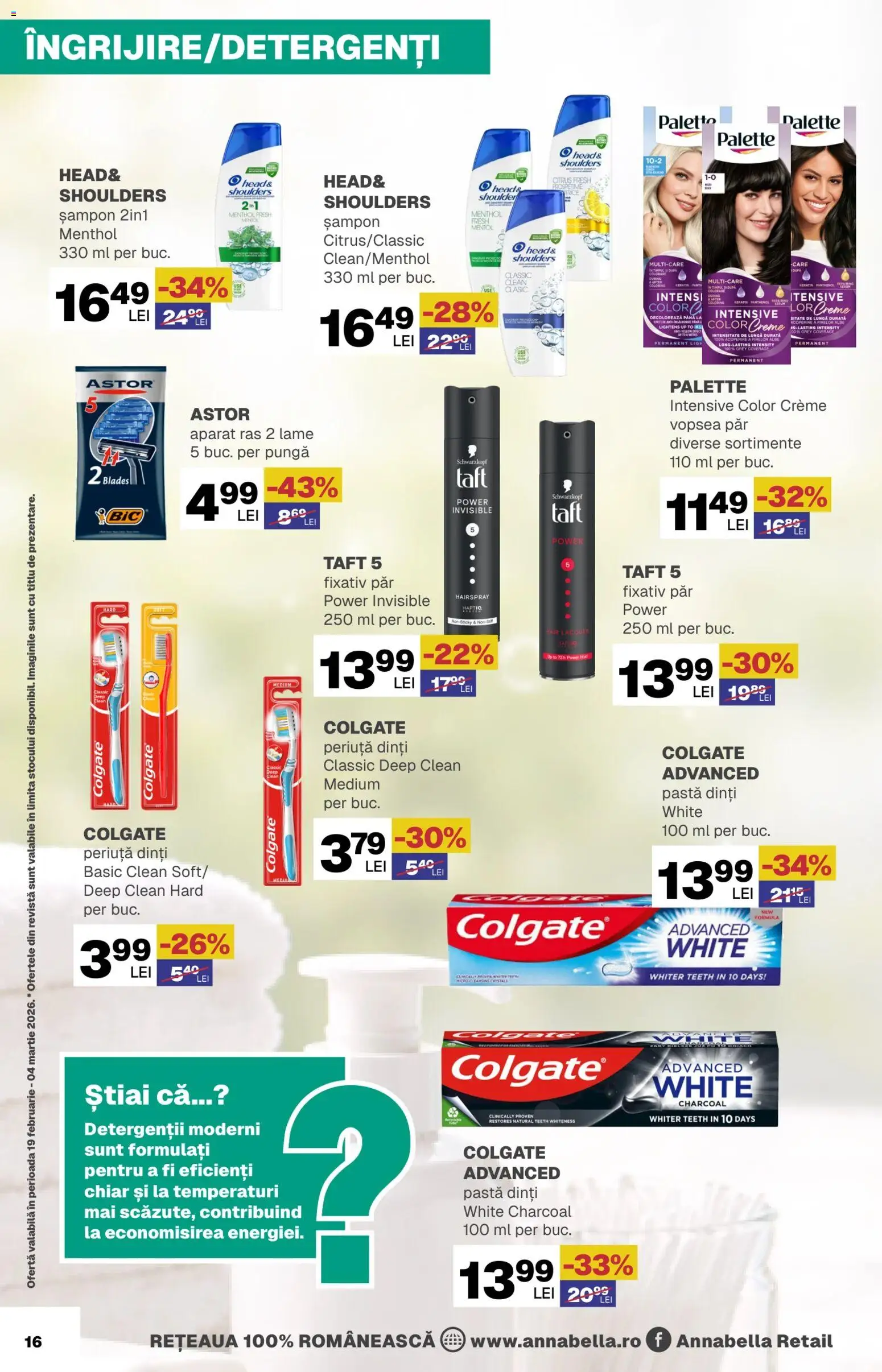 Noul catalog Annabella – valabil de la 19.02.2026 | Pagină: 16 | Produse: Pungă, Pomelo, Vopsea, Șampon
