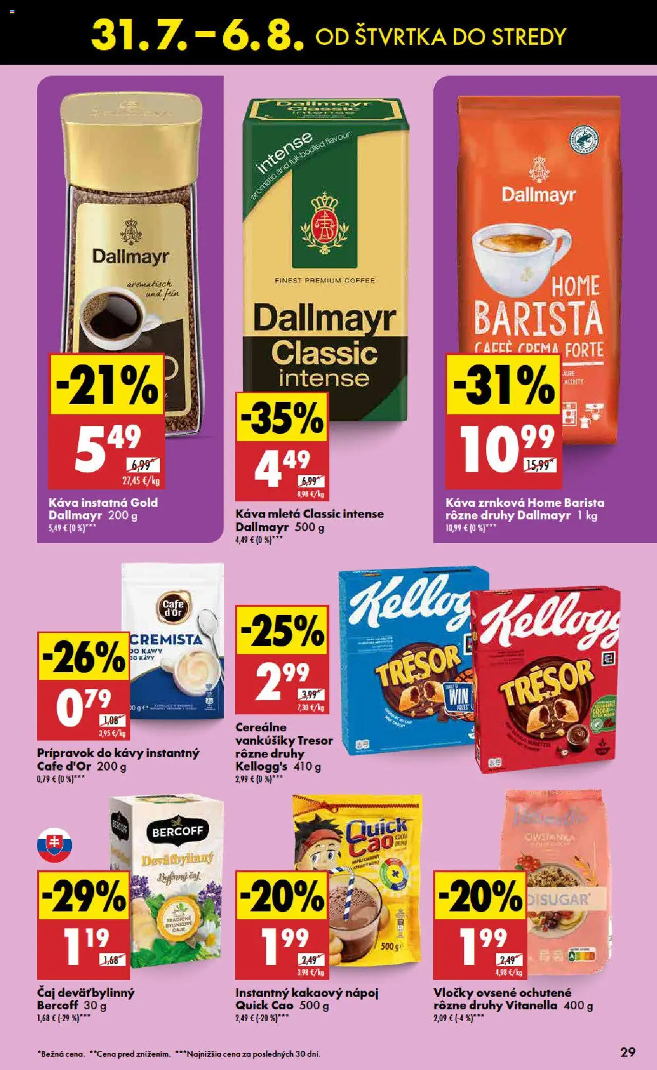 Biedronka leták │ platný od 31.07.2025 | Strana: 29 | Produkty: Káva, Barista, Čaj, Vločky
