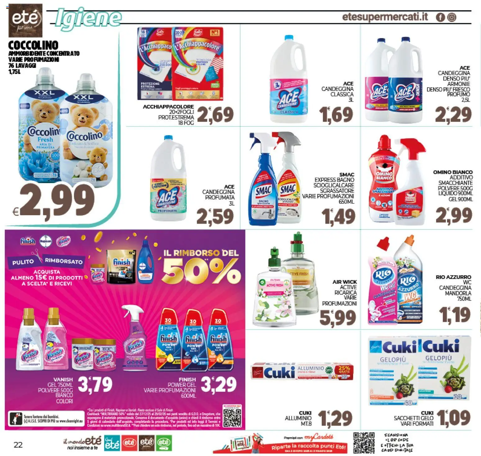 Volantino Eté del 16.01.2026 | Pagina: 22 | Prodotti: Ammorbidente, Tè, Alluminio, Bagno