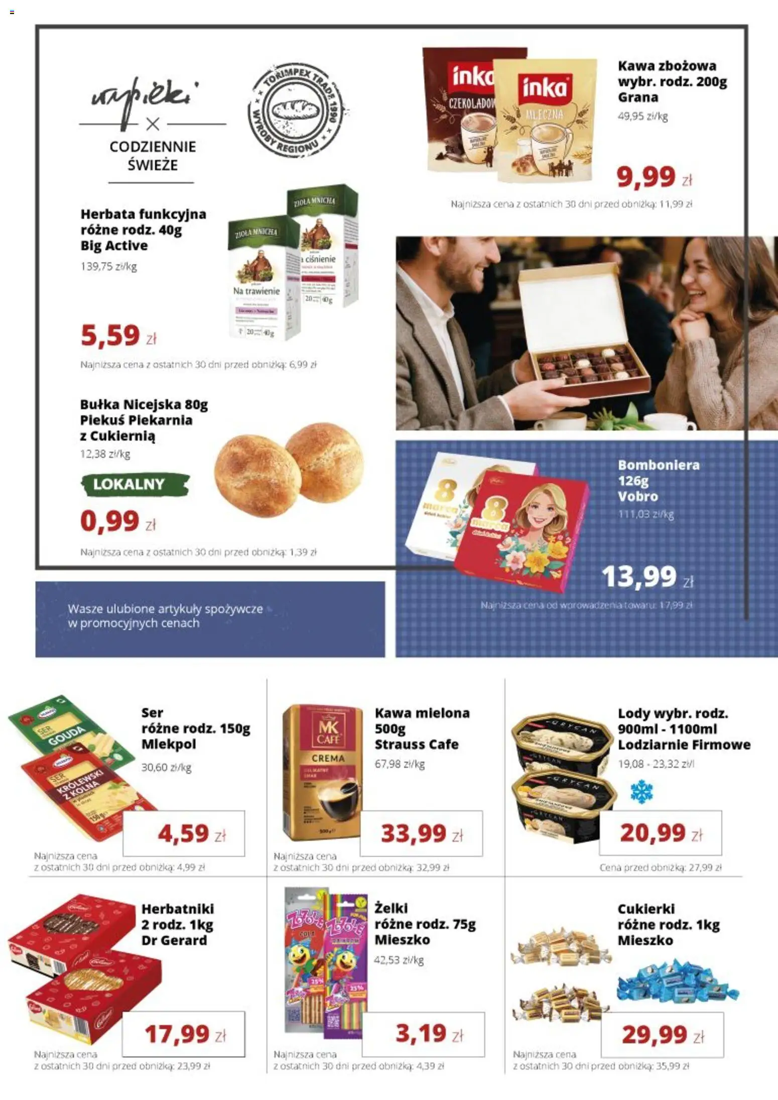 Torimpex Gazetka od 23.02.2026 | Strona: 3 | Produkty: Herbatniki, Bułka, Herbata, Lody