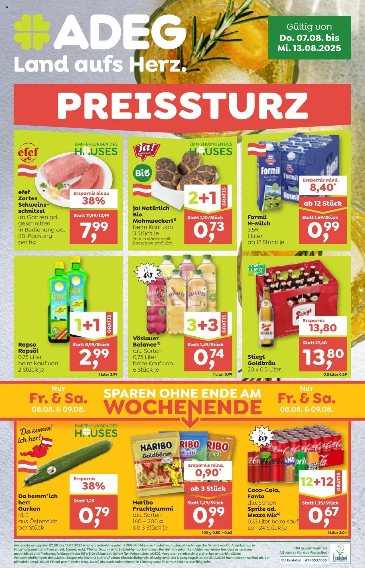 ADEG Flugblatt gültig ab 07.08.2025 | Seite: 1 | Produkte: Gurken