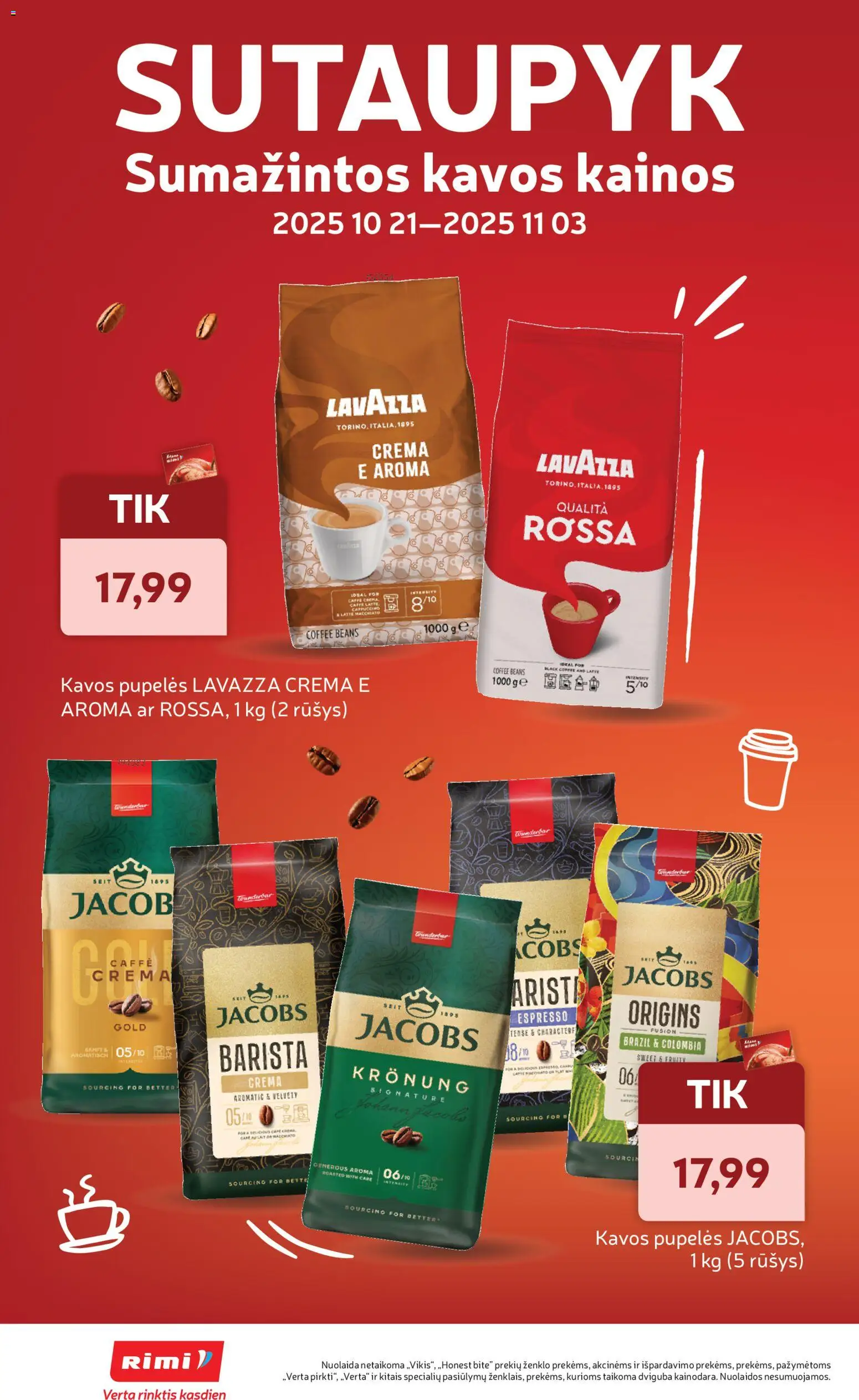 Rimi akcijos nuo 28.10.2025 | Puslapis: 24 | Prekių: Pupelės, Kavos pupelės