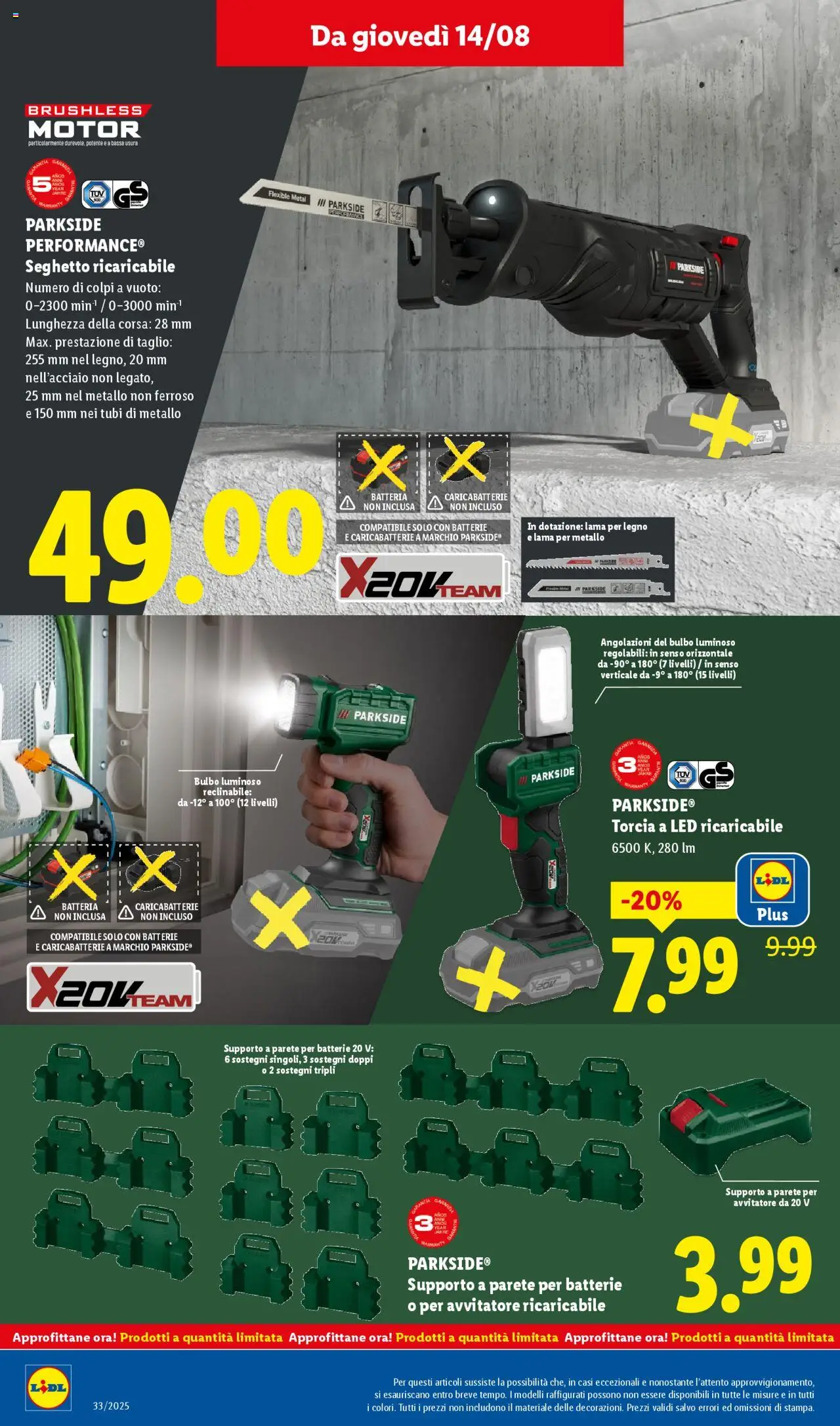 Volantino Lidl del 11.08.2025 | Pagina: 46 | Prodotti: Avvitatore, Torcia, Batteria, Caricabatterie