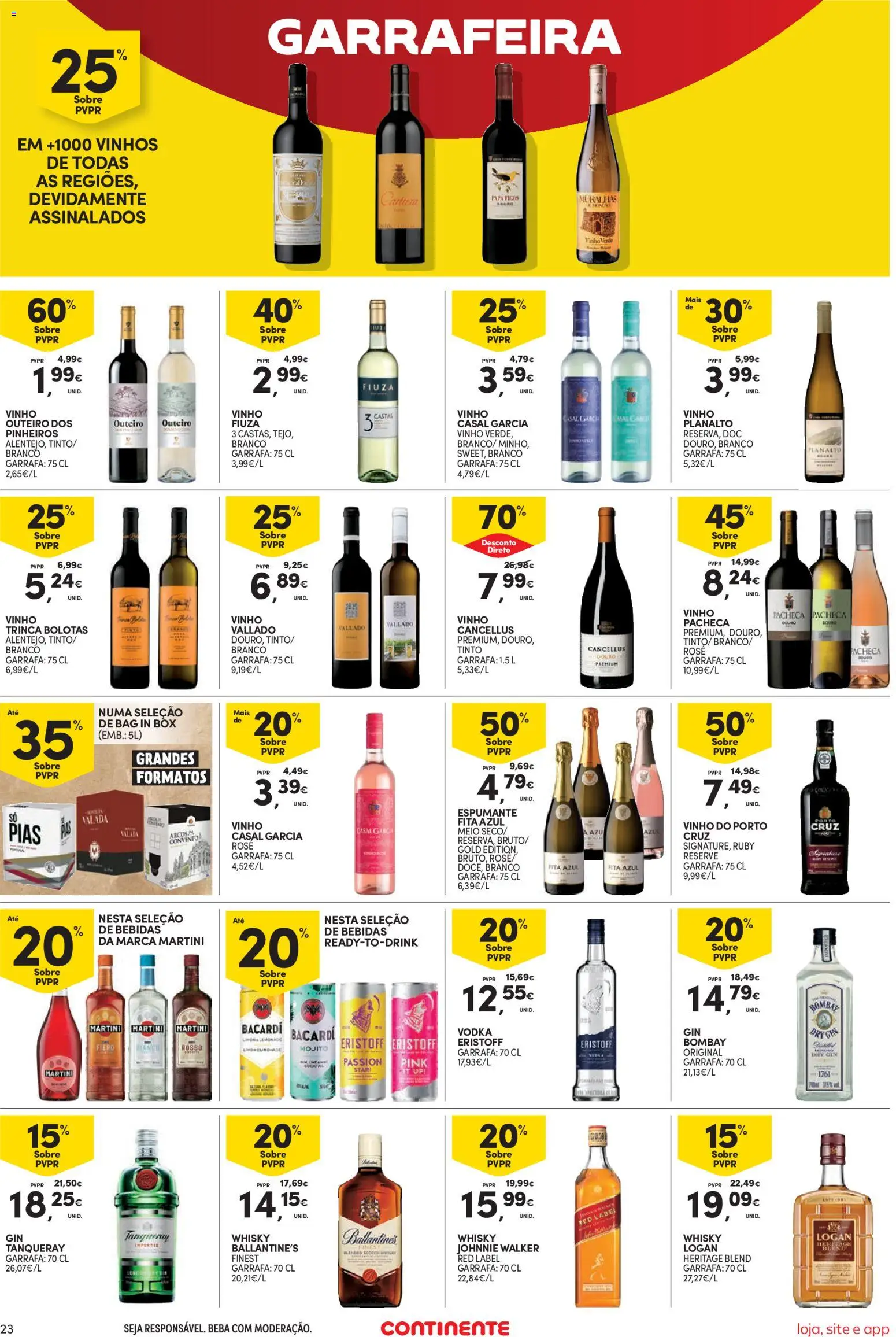 Continente Semanal Continente Bom Dia │ válido de 28.04.2026 | Página: 23 | Produtos: Espumante, Vinho, Gin, Vodka