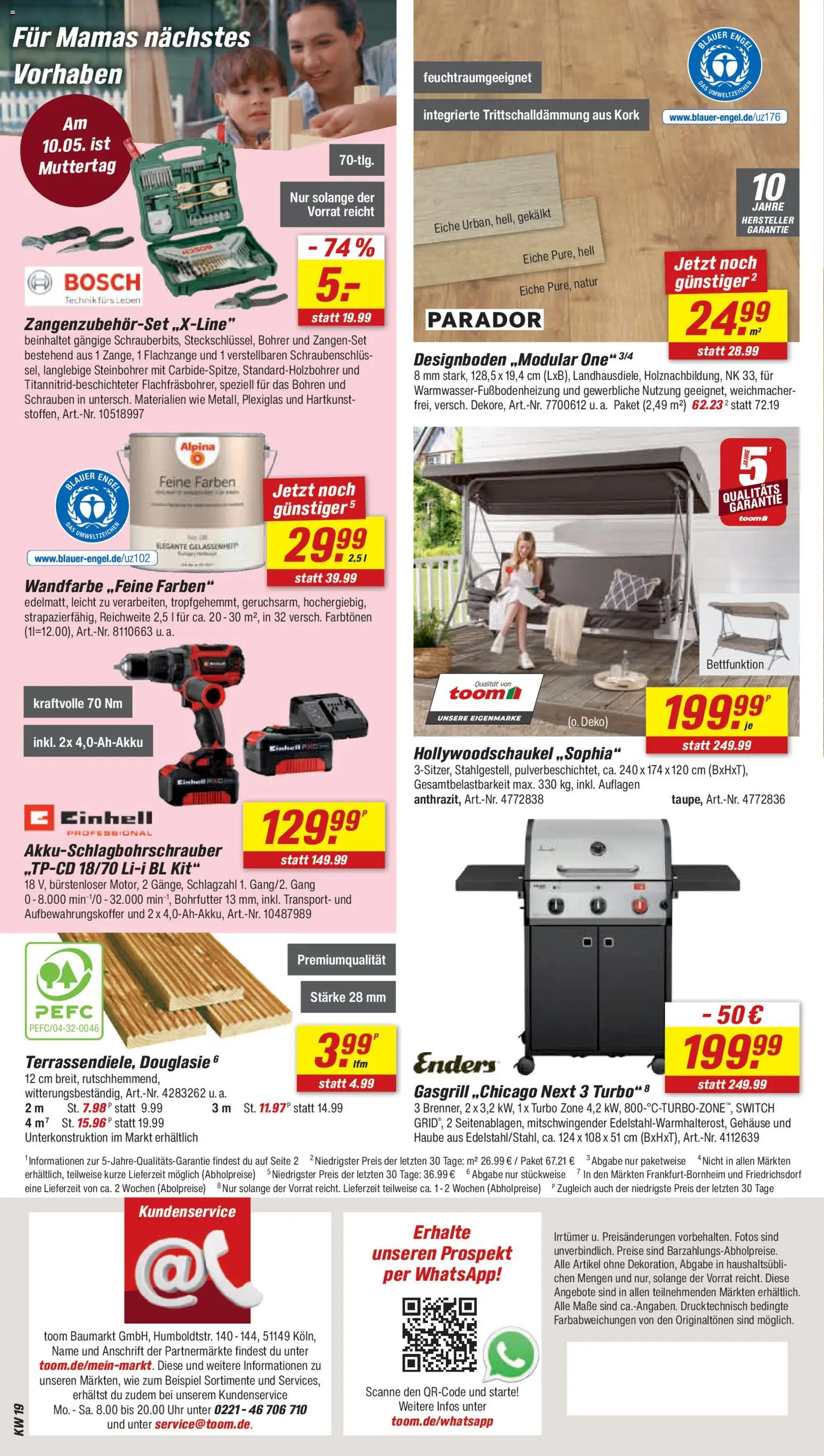 Toom Baumarkt Prospekt 	 – gültig ab 02.05.2026 | Seite: 24 | Produkte: Bosch, Wandfarbe, Uhr