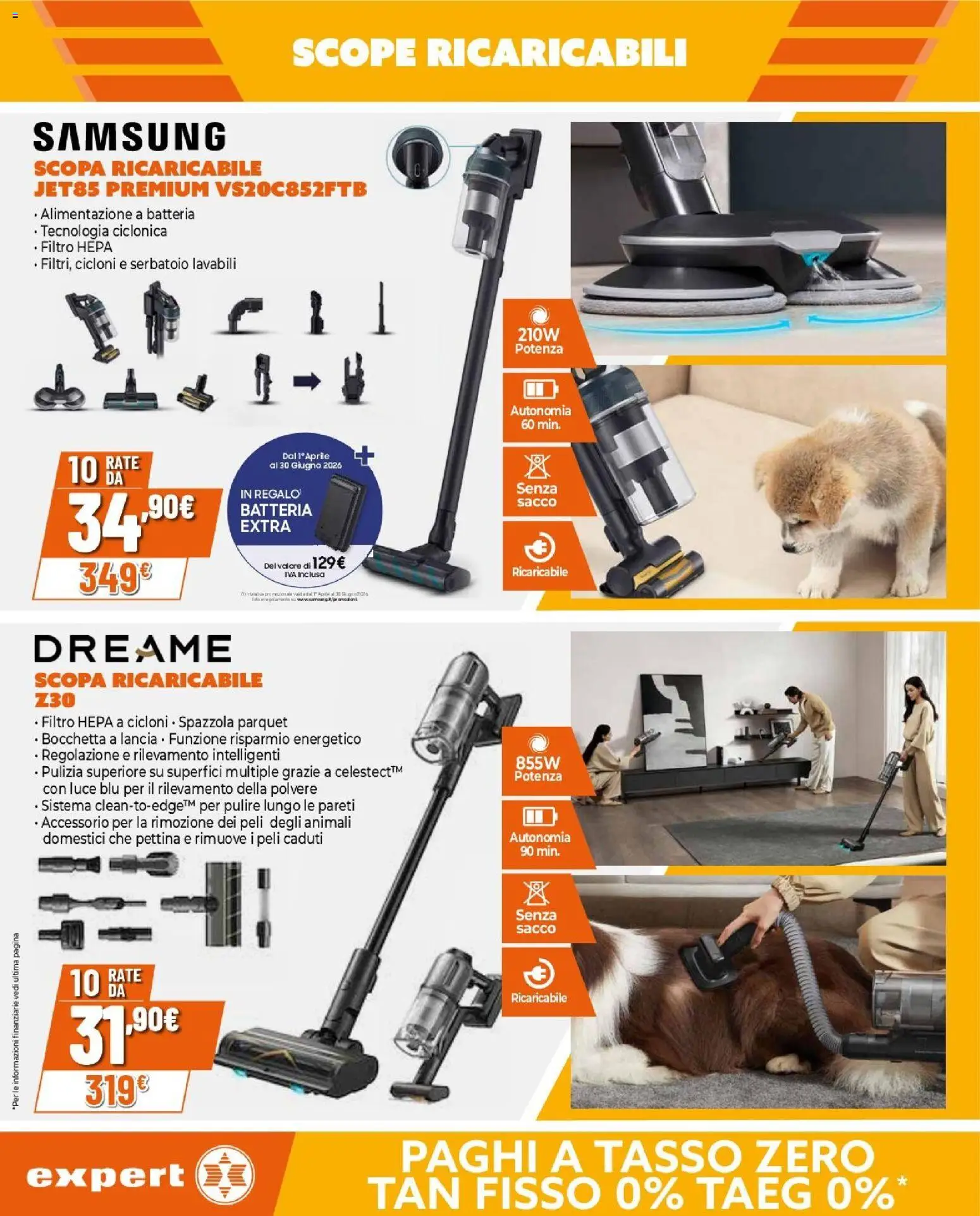 Volantino Expert del 09.04.2026 | Pagina: 10 | Prodotti: Spazzola, Scopa, Batteria, Samsung