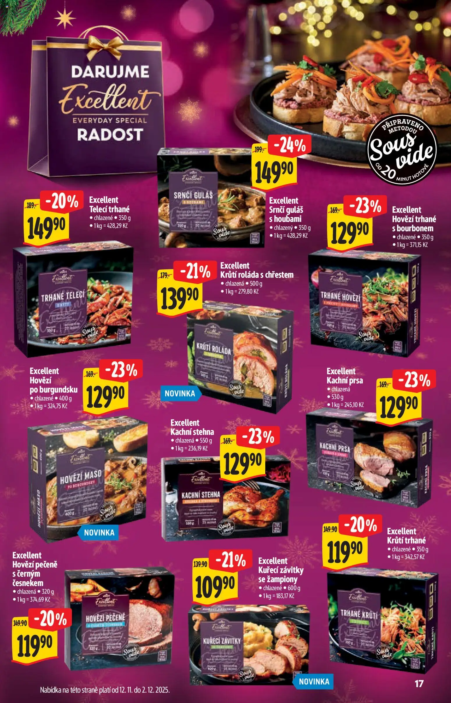 Albert katalog - Hypermarket od 12.11.2025 | Strana: 17 | Produkty: Hovězí, Hovězí maso, Kachni stehna, Kachní prsa