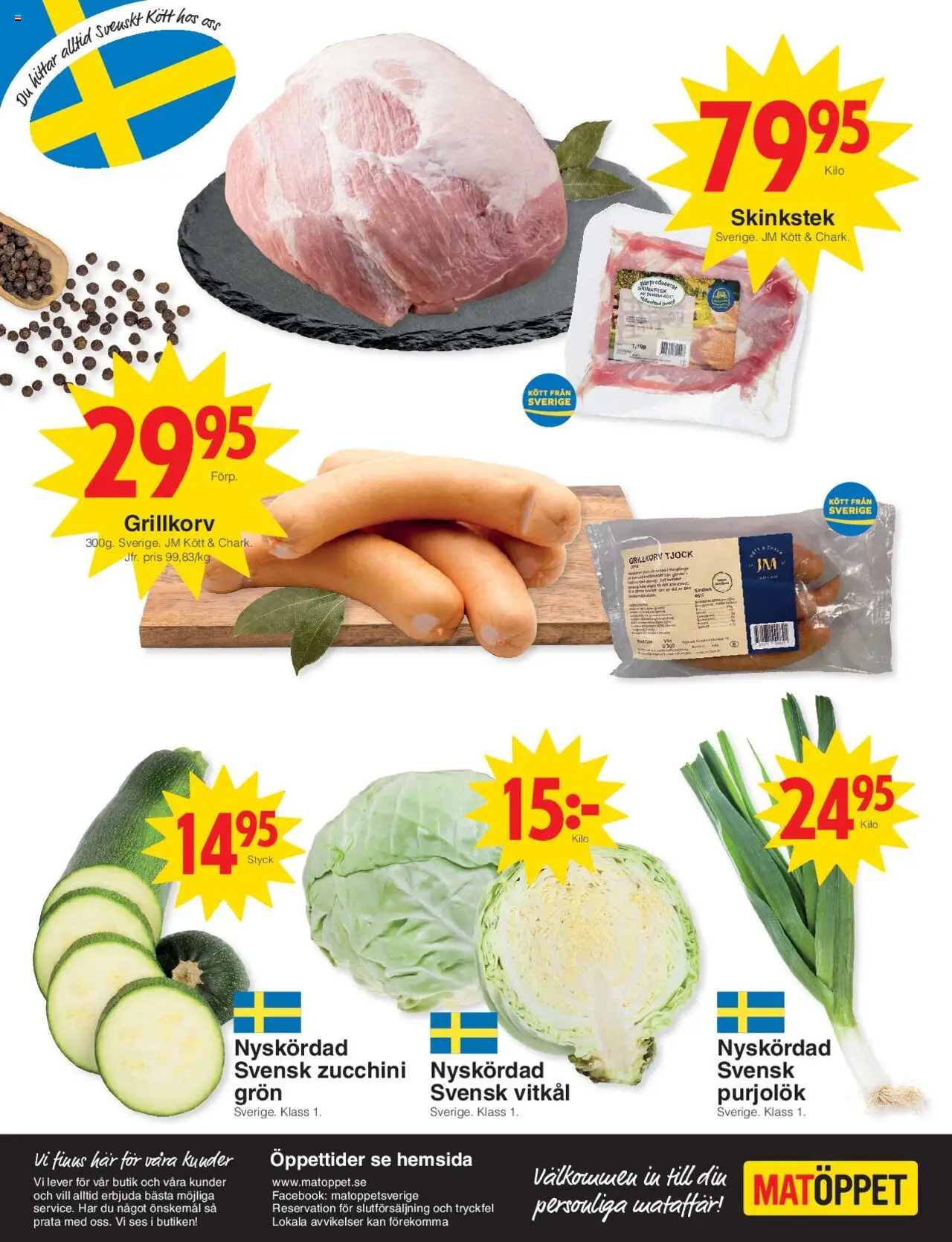 Matöppet reklamblad aktuell från 28.07.2025 | Sida: 4 | Produkter: Vitkål, Grillkorv, Zucchini