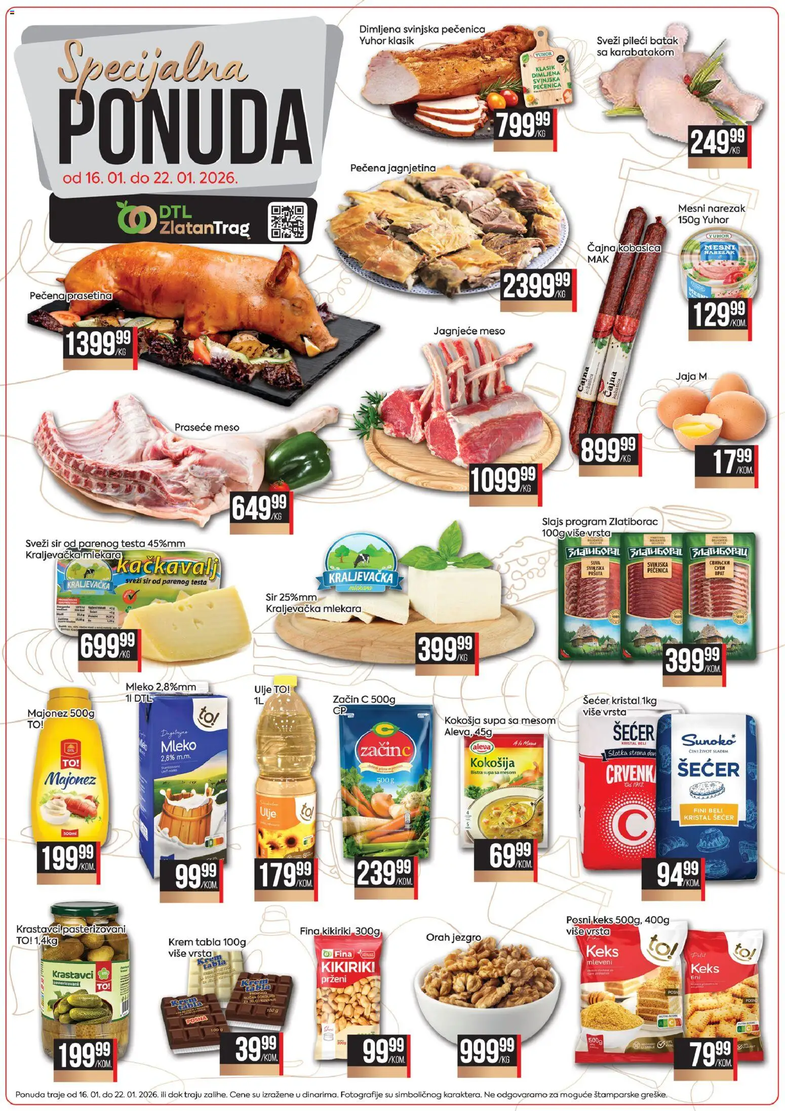 Zlatan Trag katalog - važi od 16.01.2026 | Strana: 1 | Proizvode: Majonez, Šećer kristal, Orah jezgro, Mleko