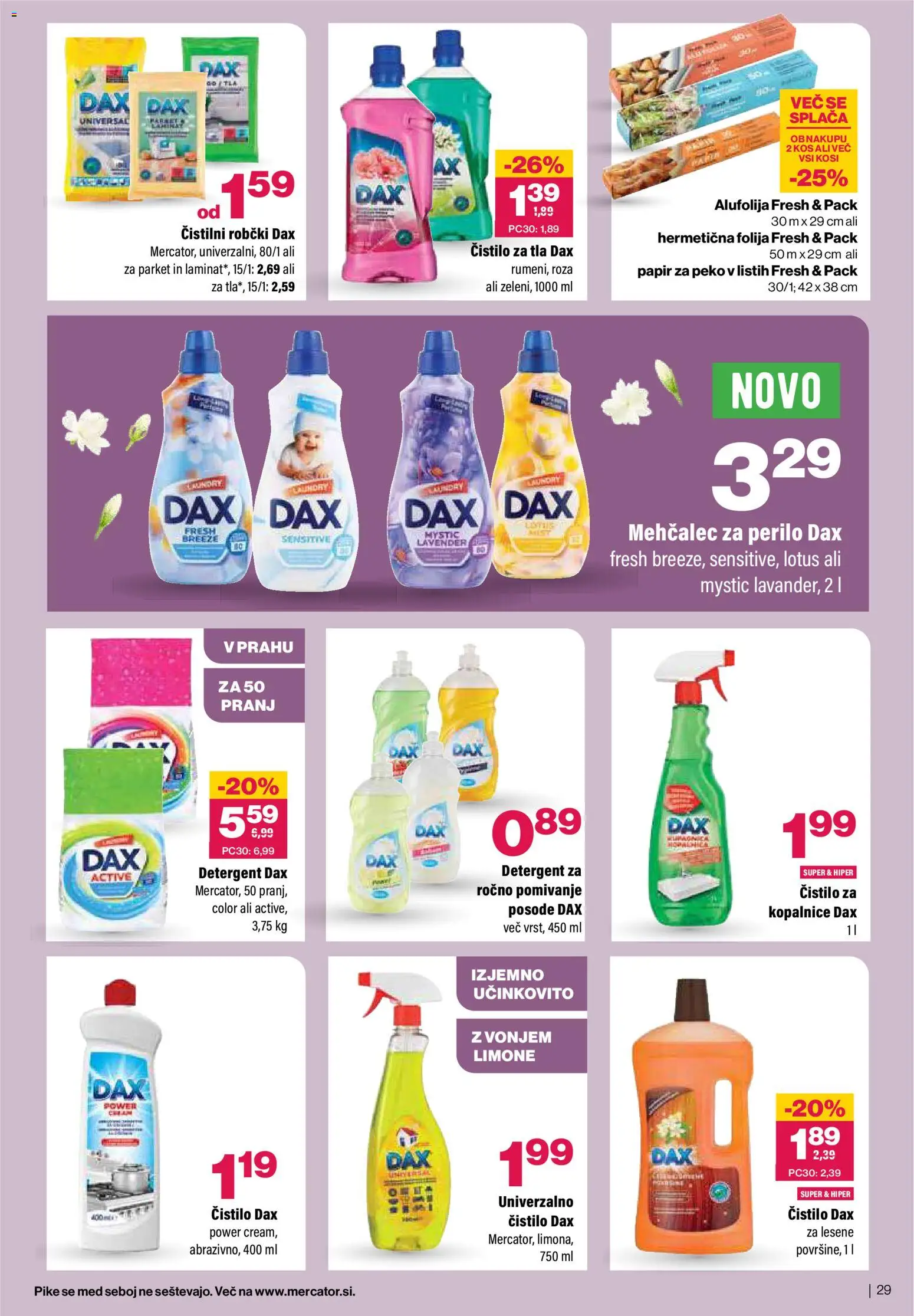 Novi Mercator katalog ponudbe – veljaven od 11.03.2026 | Stran: 29 | Izdelki: Robčki, Kos, Mehcalec za perilo, Limona