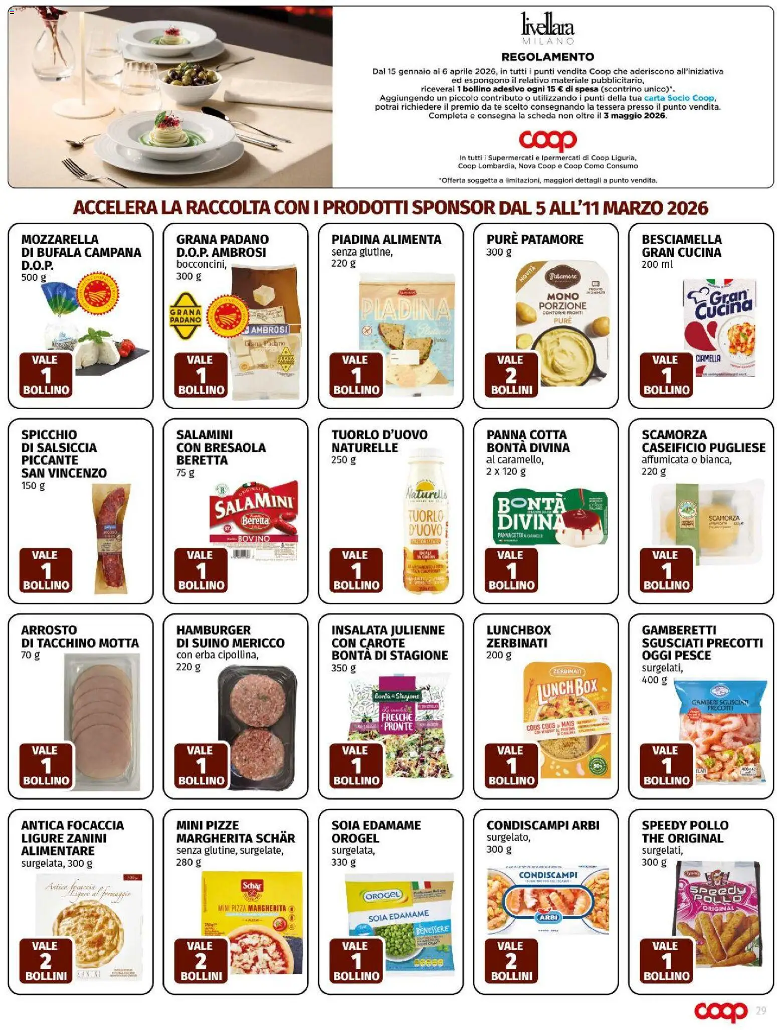 Volantino COOP del 05.03.2026 | Pagina: 29 | Prodotti: Focaccia, Insalata, Tacchino, Mozzarella