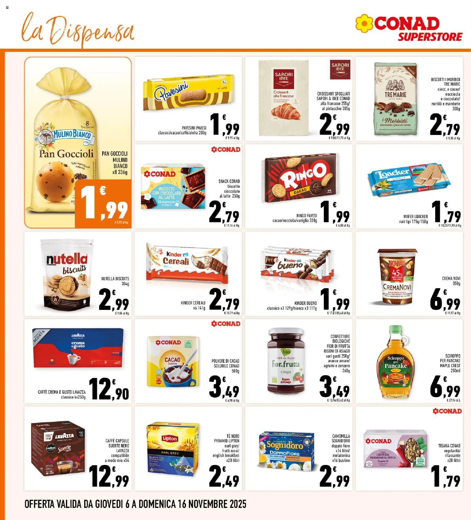 Volantino Conad del 06.11.2025 | Pagina: 20 | Prodotti: Crema, Cioccolato, Biscotti, Agrumi