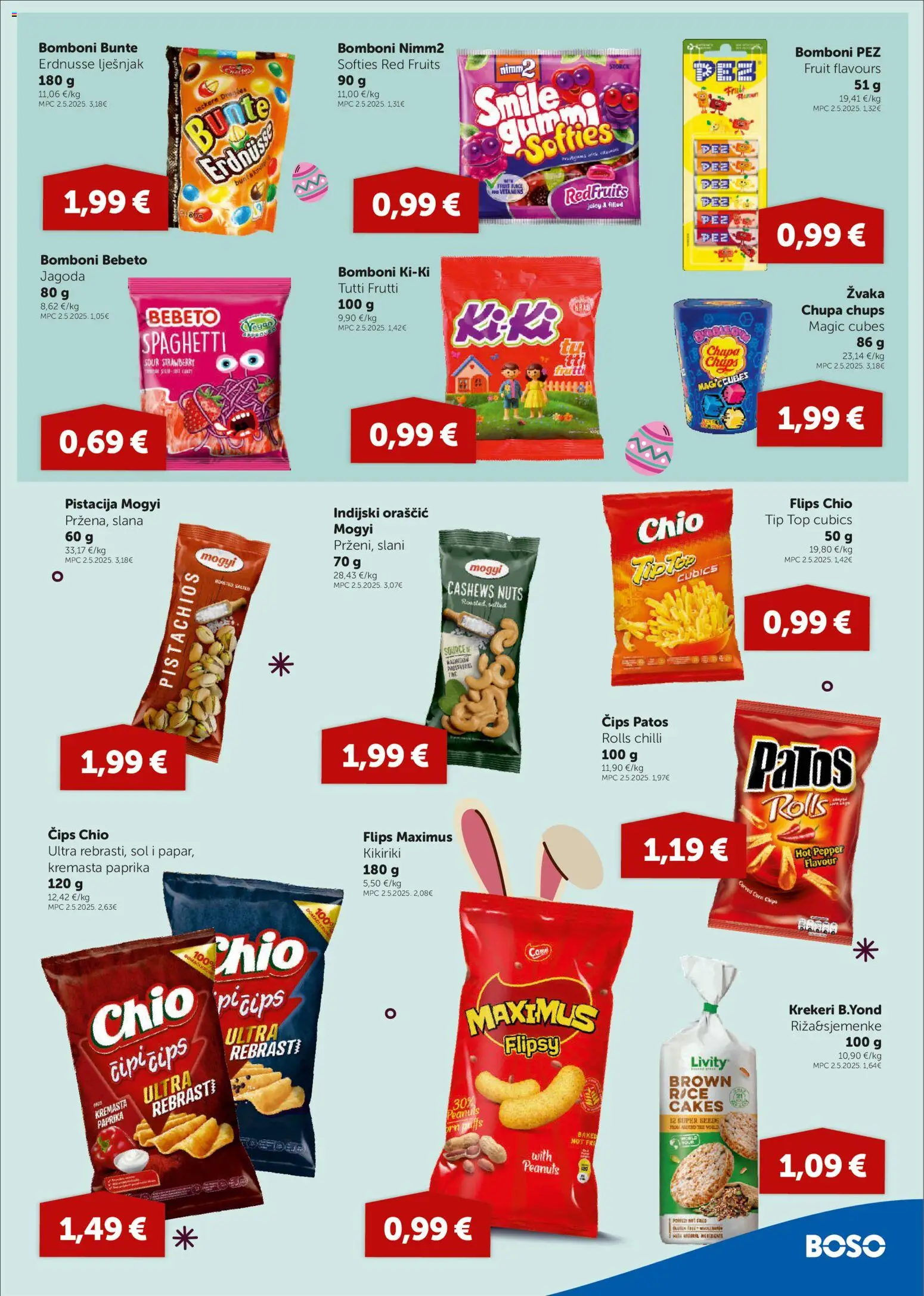 Boso katalog | vrijedi od 26.03.2026 | Stranica: 9 | Proizvodi: Flips, Bomboni, Čips, Krekeri