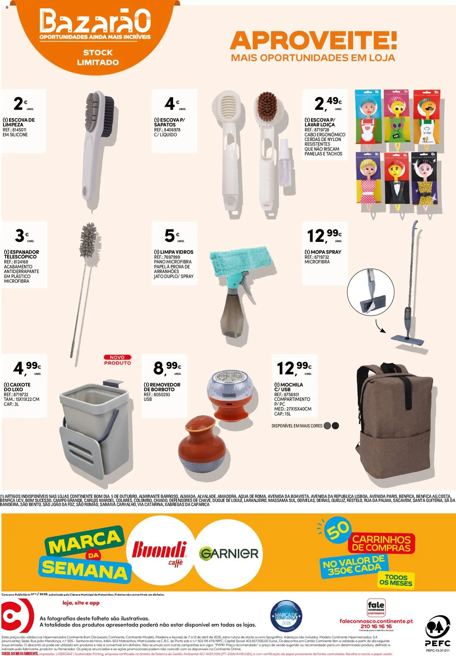 Continente Semanal Continente Bom Dia │ válido de 07.04.2026 | Página: 24 | Produtos: Mochila, Cabo, USB, Sapatos