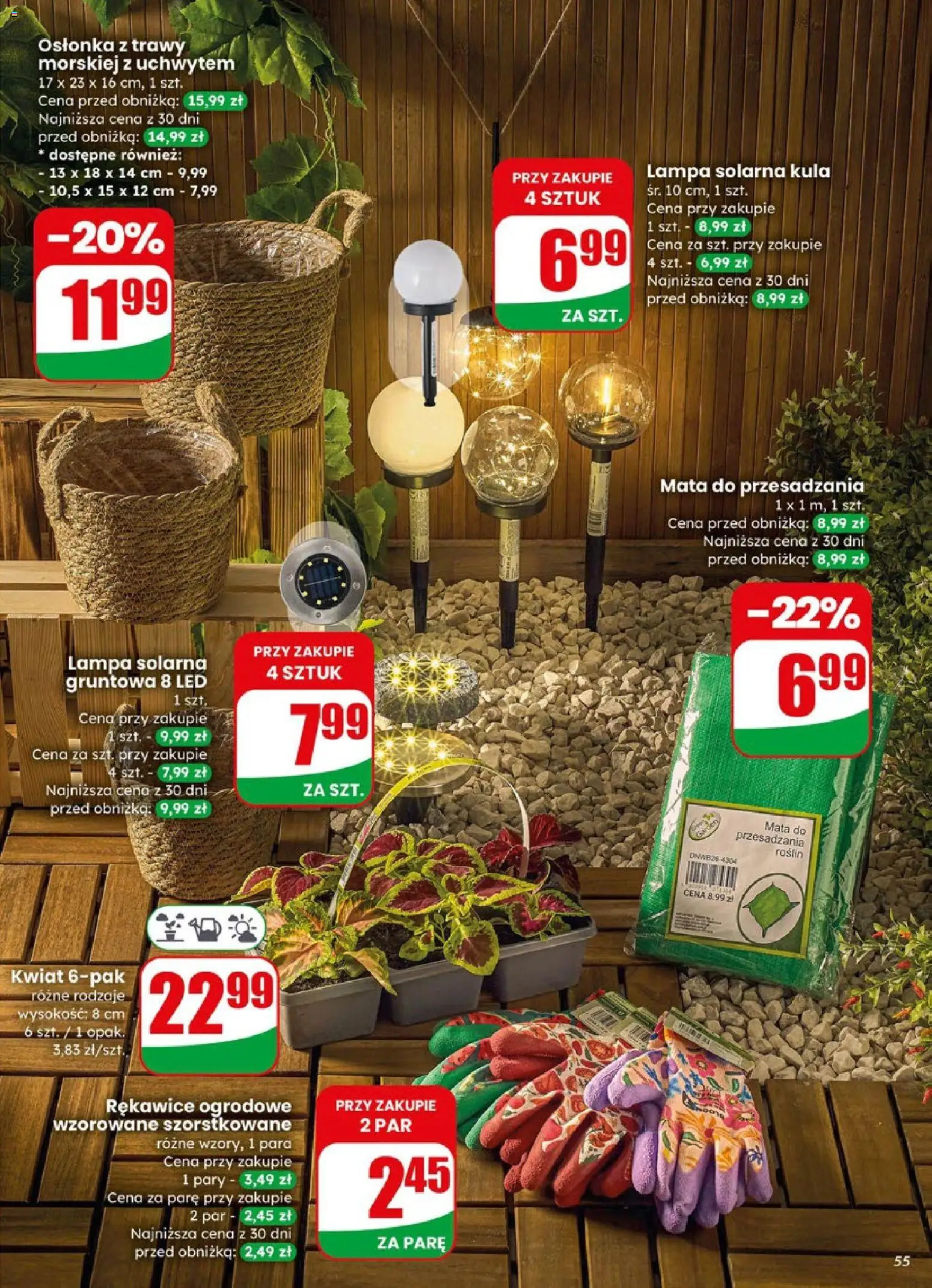 Dino gazetka od 08.04.2026 | Strona: 55 | Produkty: Trawy, Lampa solarna, Lampa
